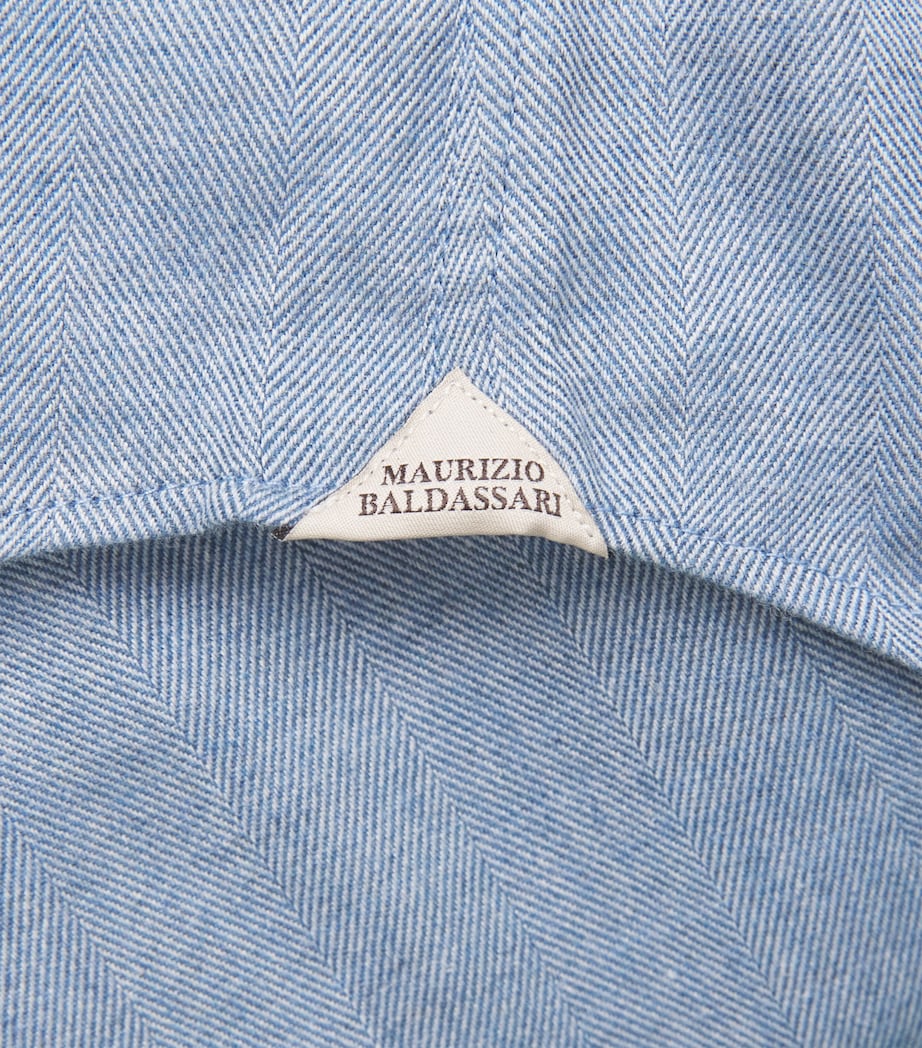 Maurizio Baldassari Mens Cotton-Lyocell Santini Shirt Air Blue Image 7