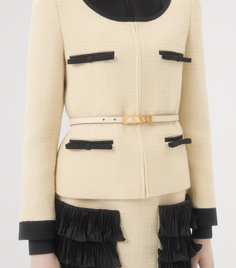 Leather VLogo Signature Belt REN Image 3