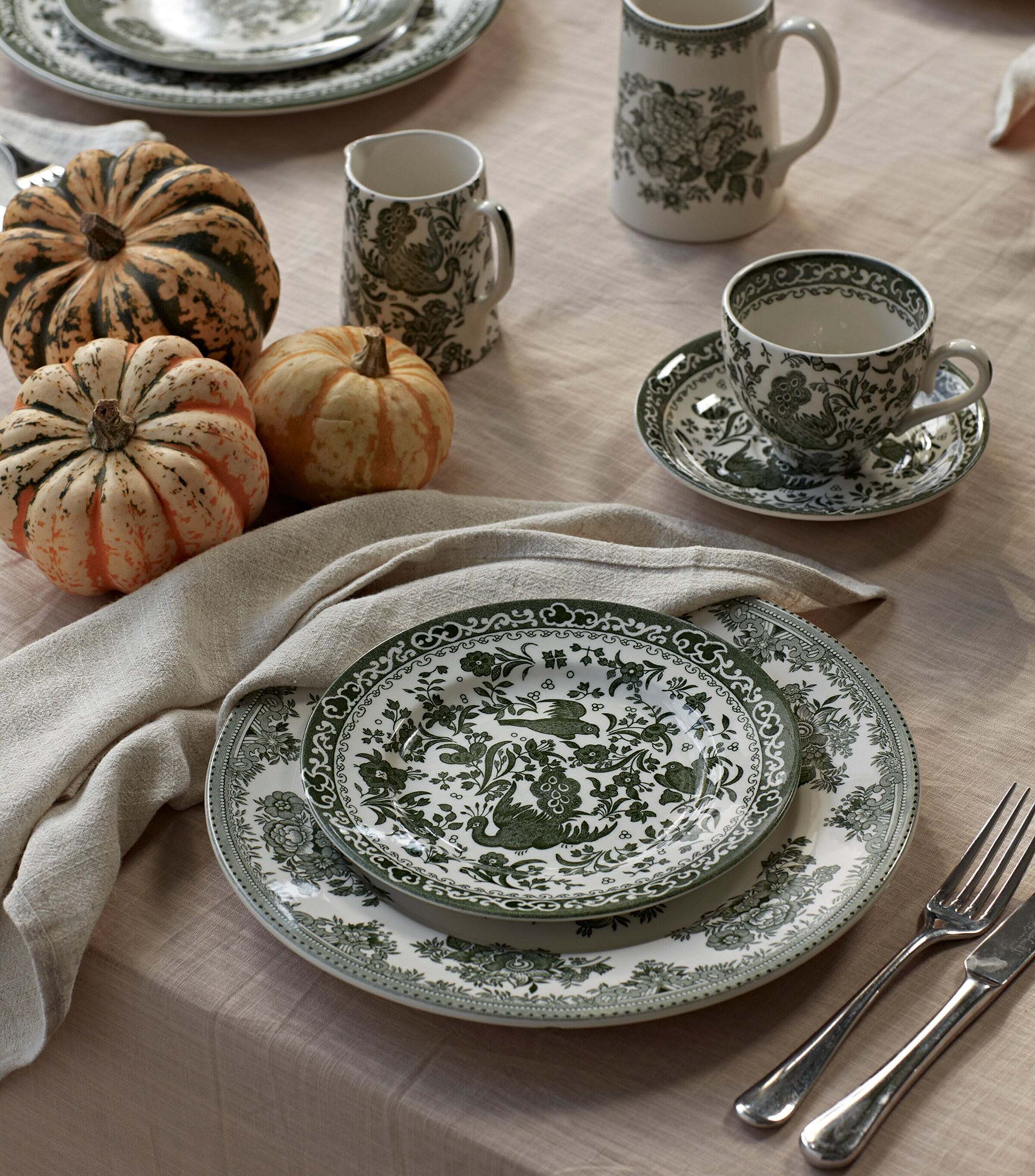 Burleigh Asiatic Pheasants Teacup and Saucer Dark Green Image 4