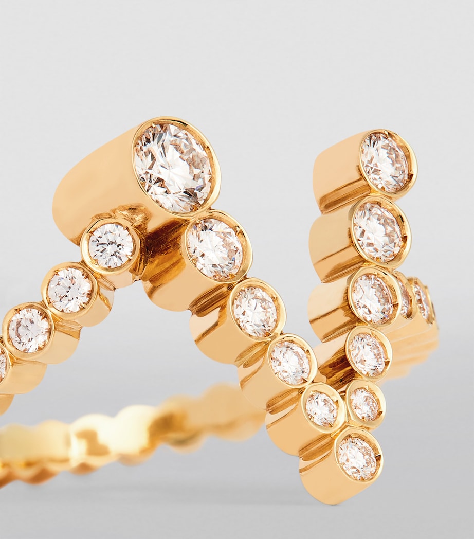 Yellow Gold and Diamond Ensemble 'V' Ring YELLOW GOLD Image 6