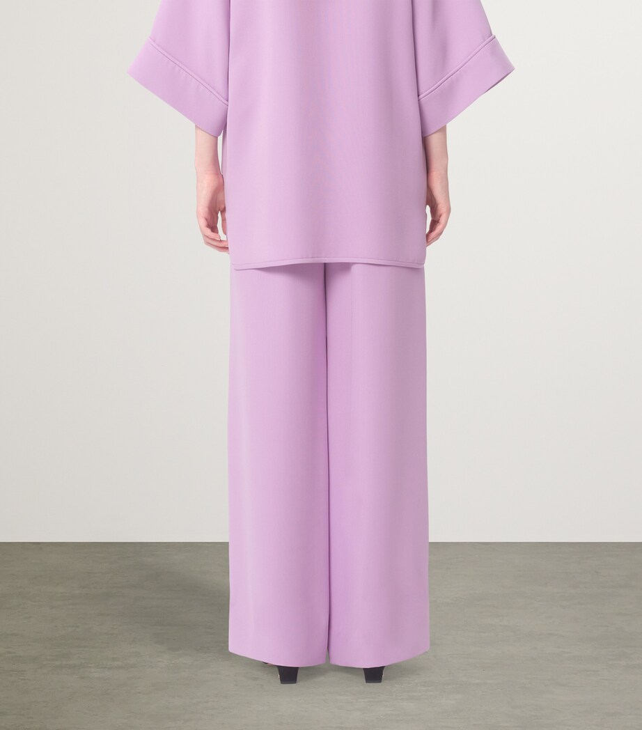 Valentino Womens Silk Wide-Leg Trousers Image 5
