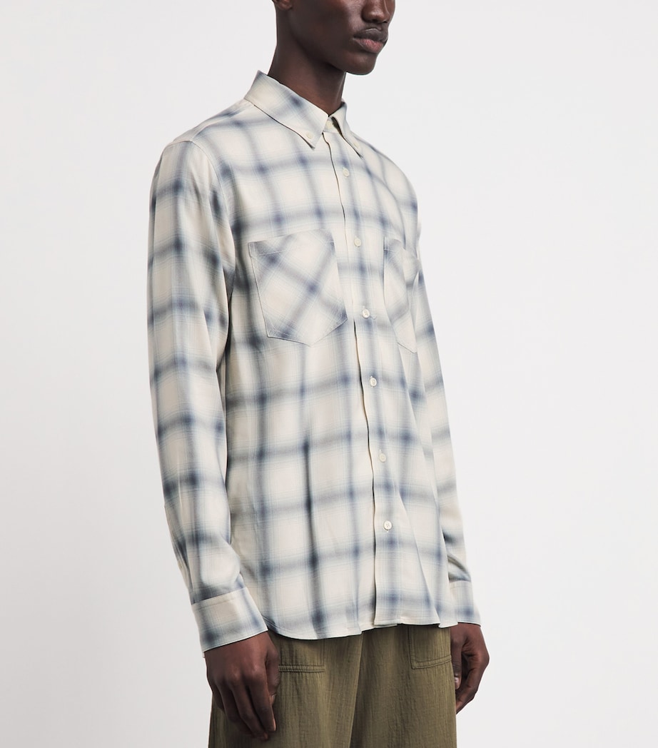 Simkhai Mens Plaid Rennick Shirt Ivory Plaid Image 4