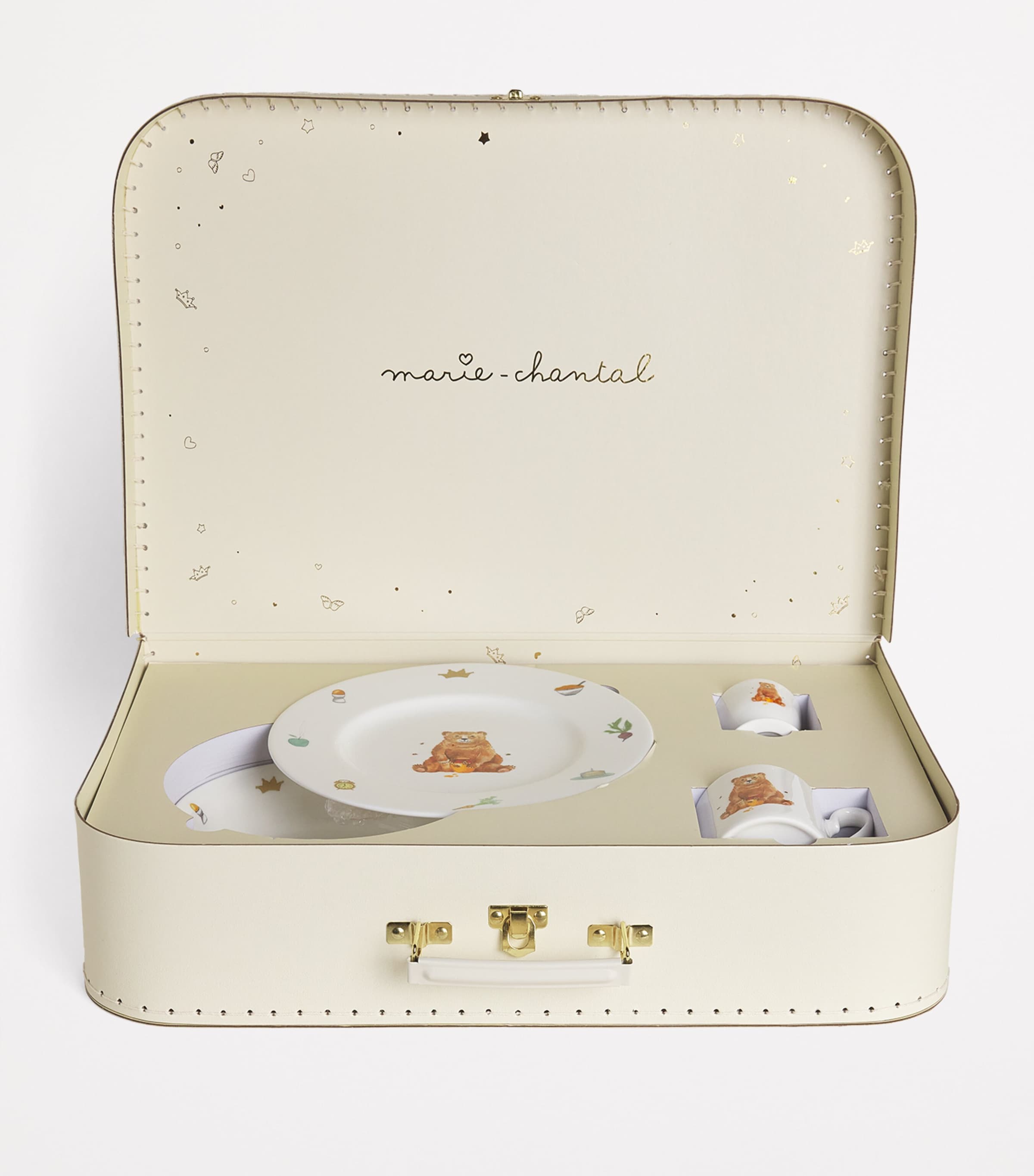 Manners Begin at Breakfast Crockery Suitcase Set BEAR Image 1