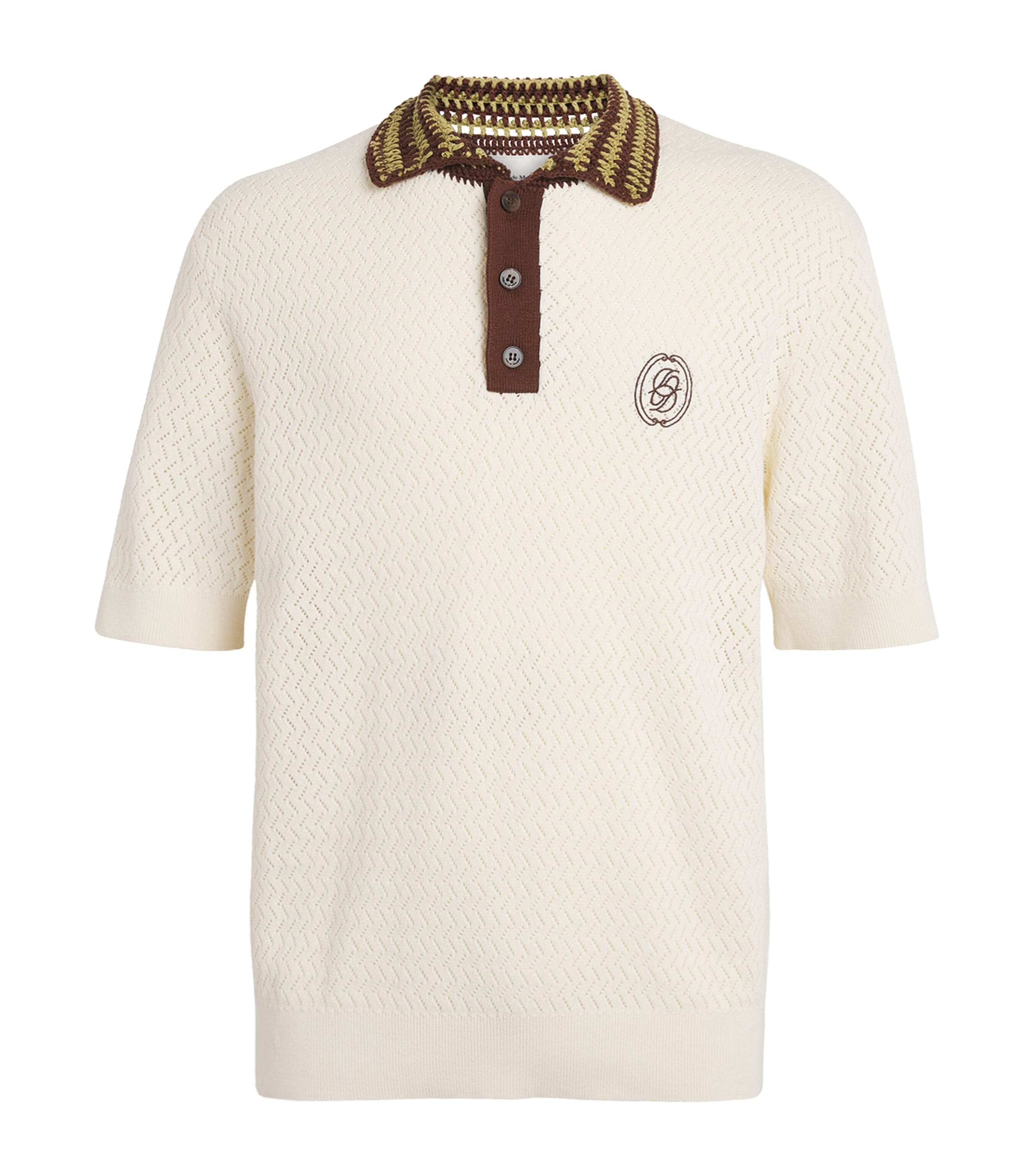 Drôle De Monsieur Crochet Emblem Polo Shirt Off White