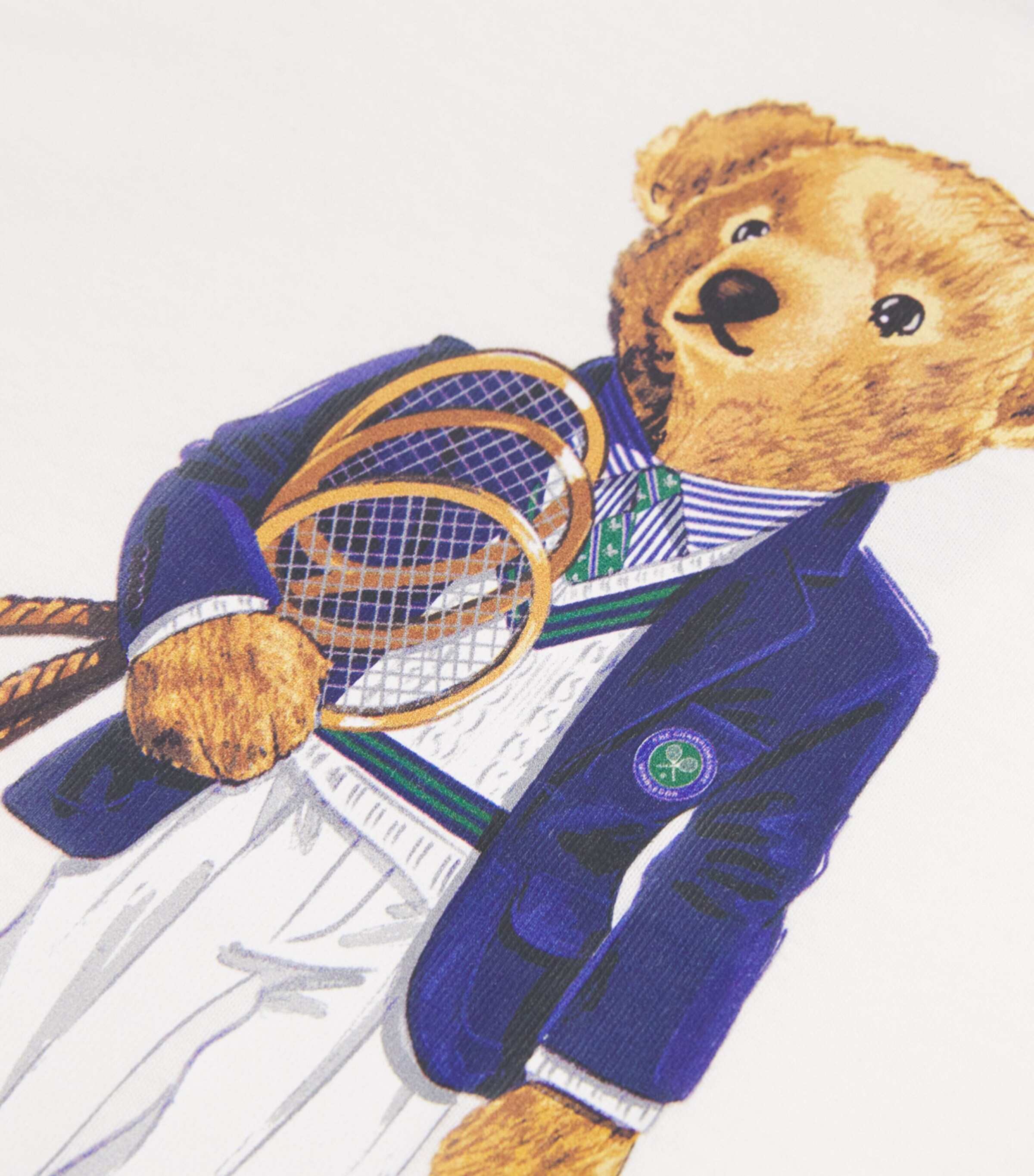 Ralph Lauren Kids x Wimbledon Cotton Polo Bear T-Shirt (2-7 Years) White Image 3