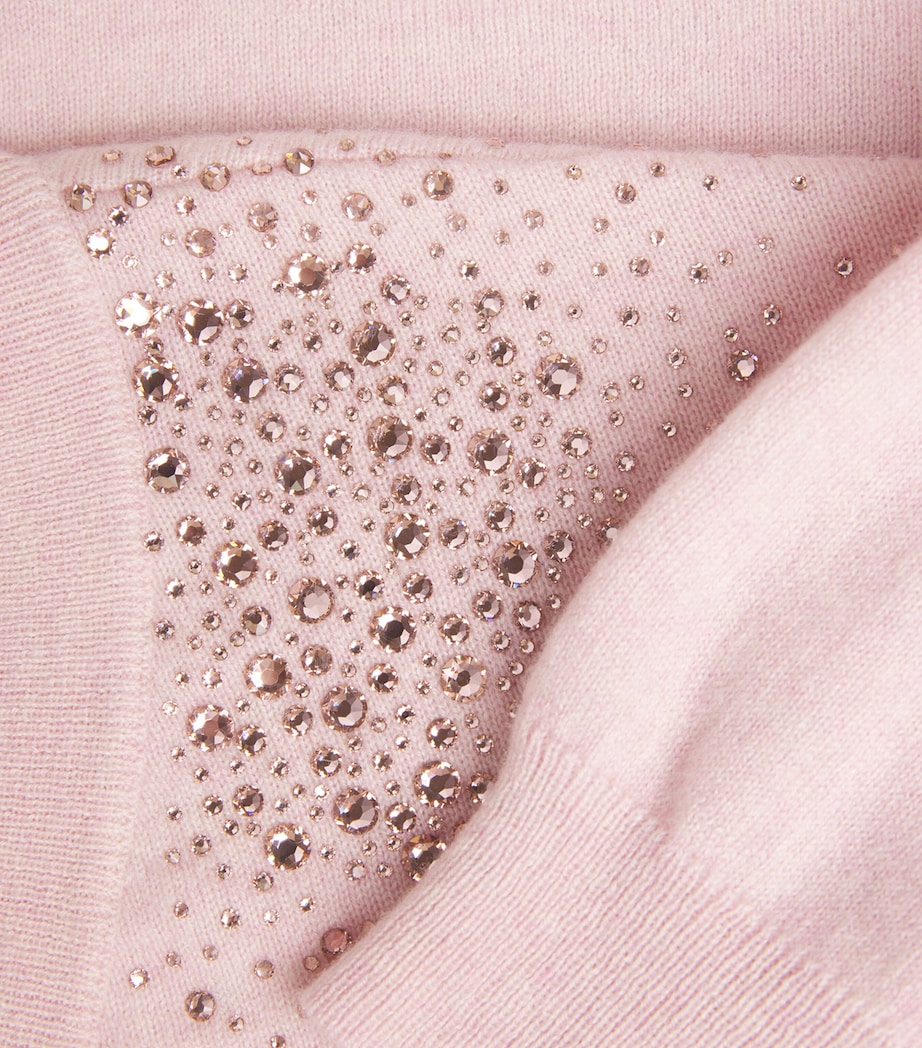 Cashmere Crystal-Embellished Aria Sweater PINK SORBET/VIN Image 5