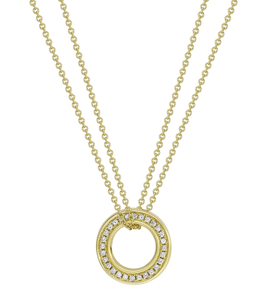 Small Yellow Gold and Diamond Roulette Pendant Necklace YELLOW GOLD Image 1