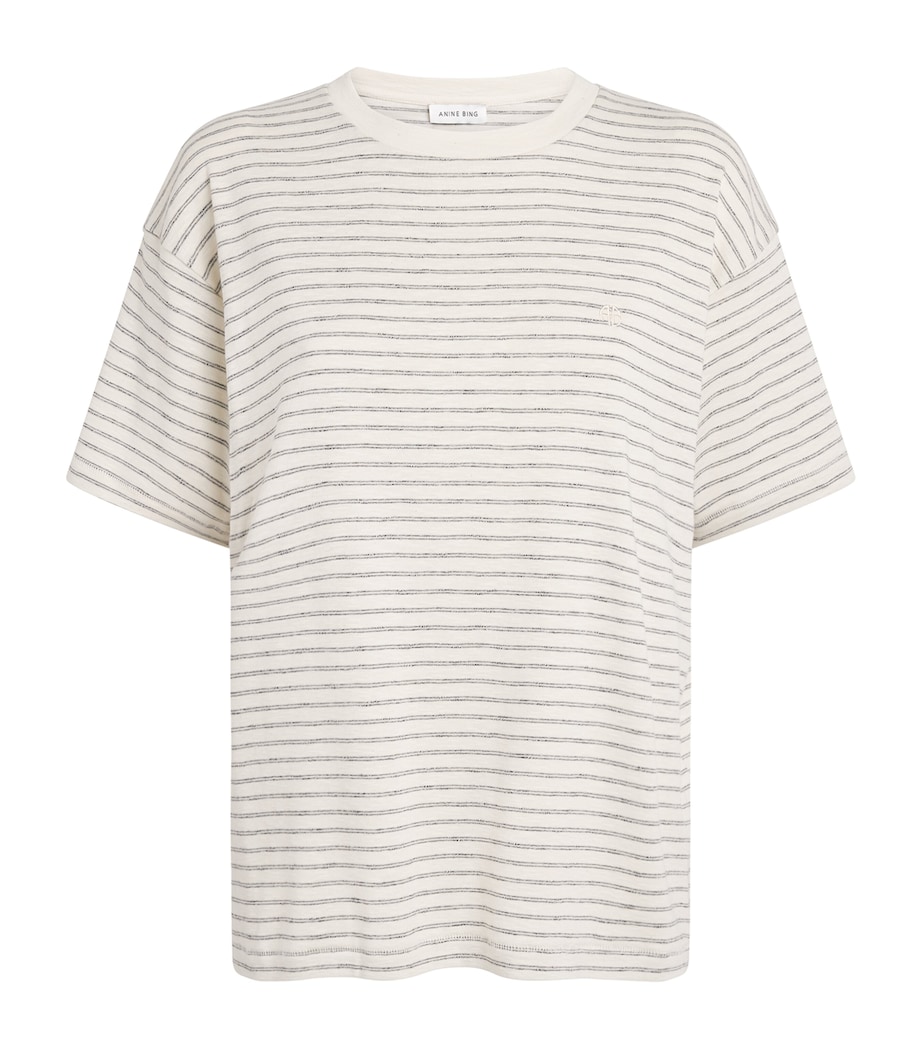 ANINE BING Womens Stripe Cade T-Shirt Image 1