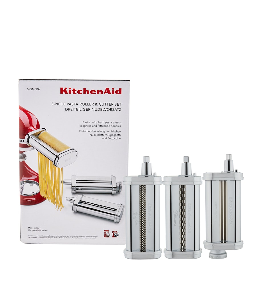 Three-Piece Pasta Roller and Cutter Set METALLIC Image 1