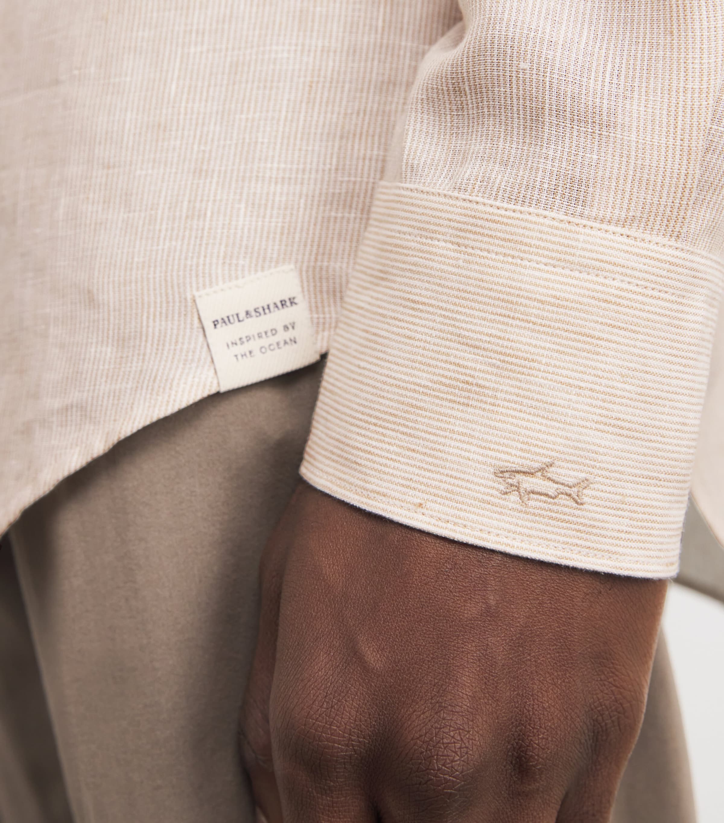 Linen Stripe Shirt VH8 STIP WHITE BEIGE Image 6