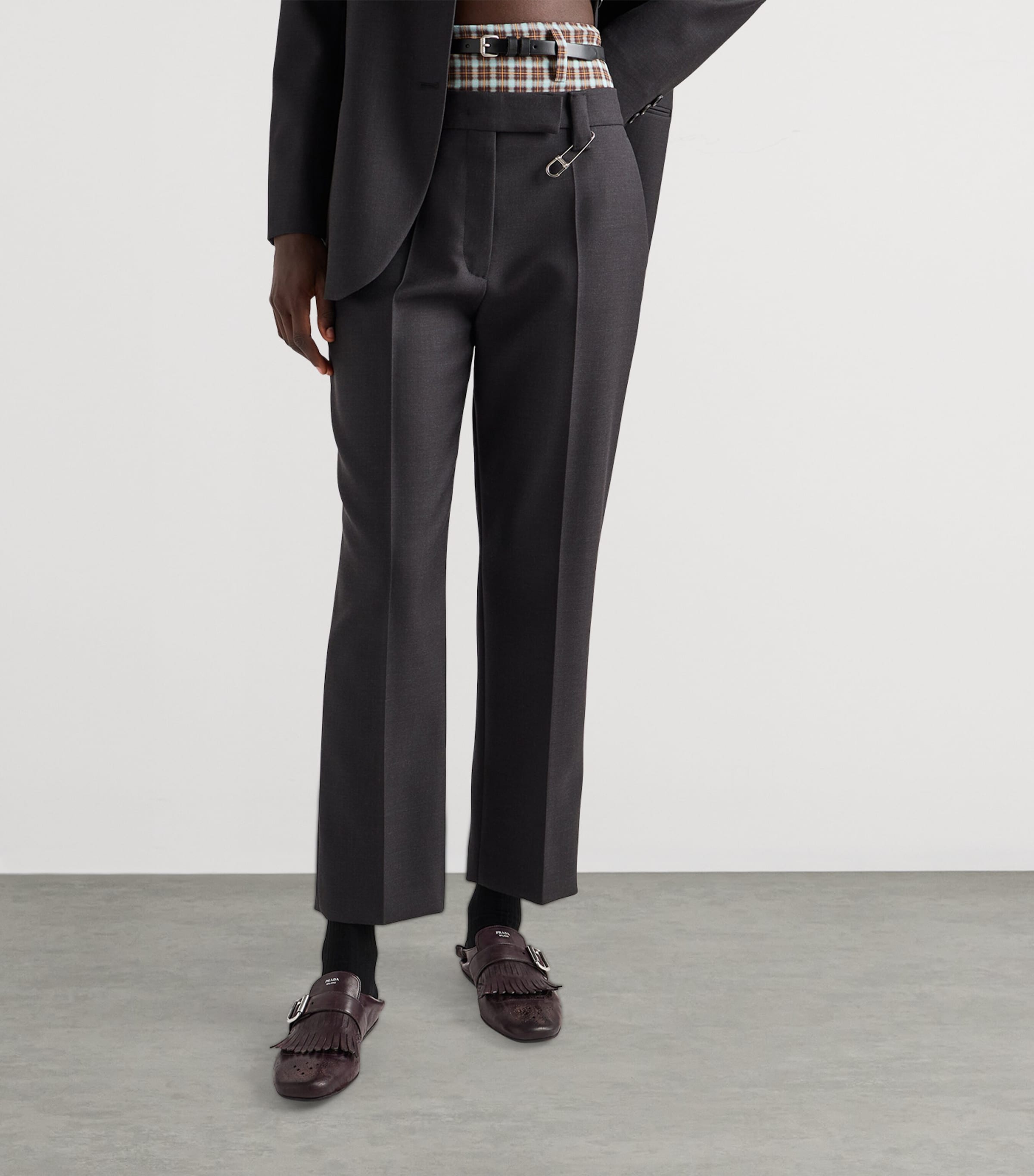 Leather Fringed Shuffle Loafers F0003 Image 2