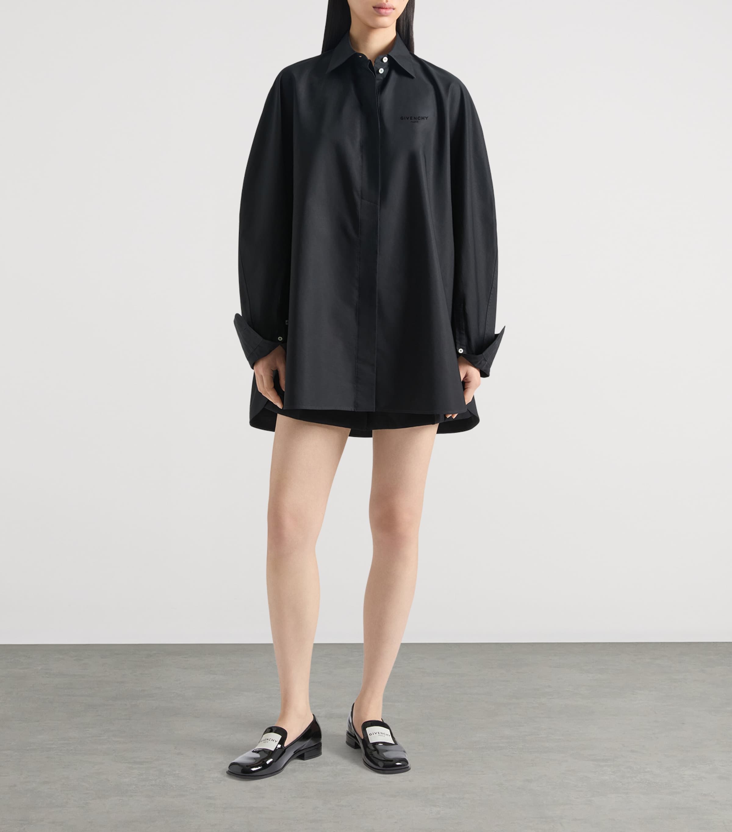 Givenchy Cotton Turned Up-Sleeve Cocoon Shirt | Women Clothing | Tops | Workwear | Designers | Givenchy Givenchy Cotton Turned Up-Sleeve Cocoon Shirt | Women Clothing | Tops | Workwear | Designers | Givenchy