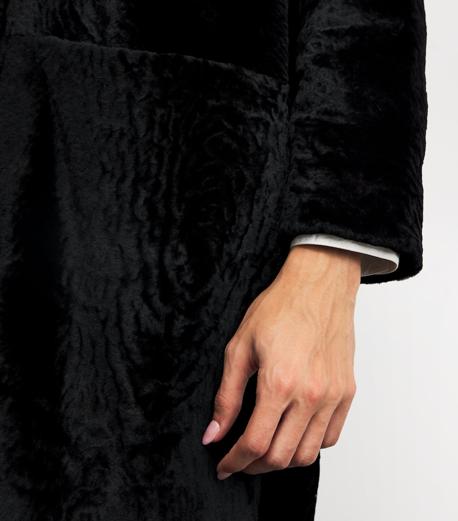 Sheepskin Shearling Ora Coat BLACK Image 4