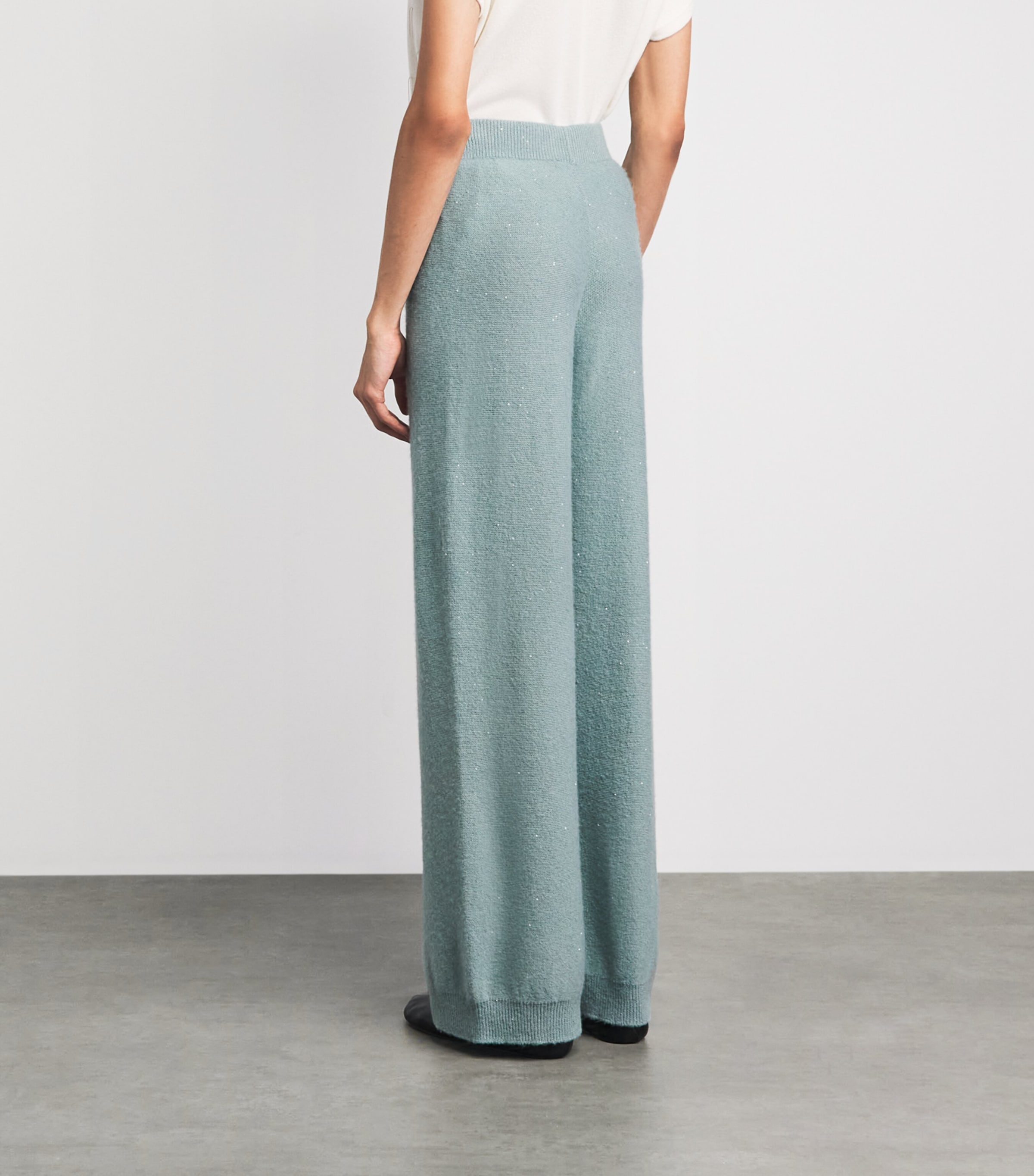 Fabiana Filippi Womens Wool-Silk-Blend Embellished Trousers Verde Image 5