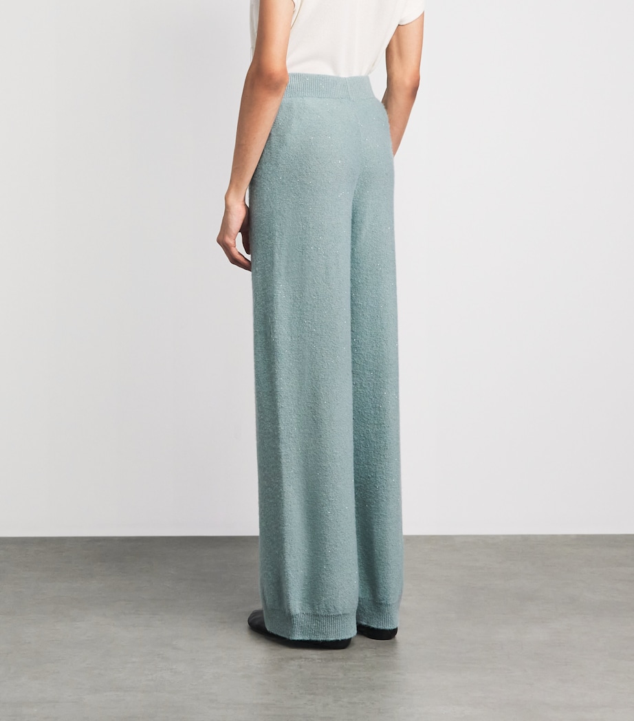 Fabiana Filippi Womens Wool-Silk-Blend Embellished Trousers Verde Image 5