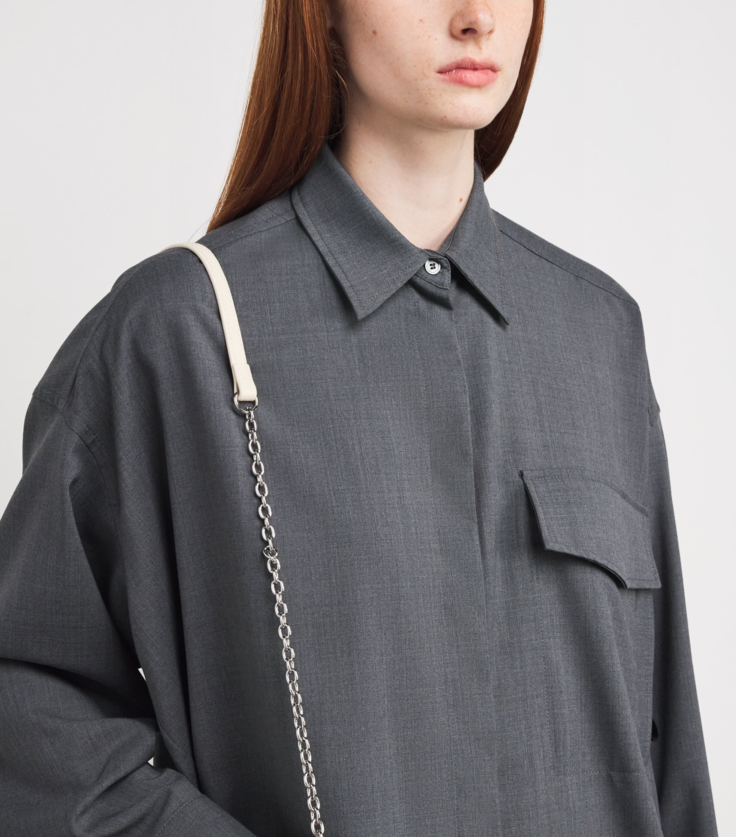 Wool-Blend Shirt MELANGE GREY Image 6