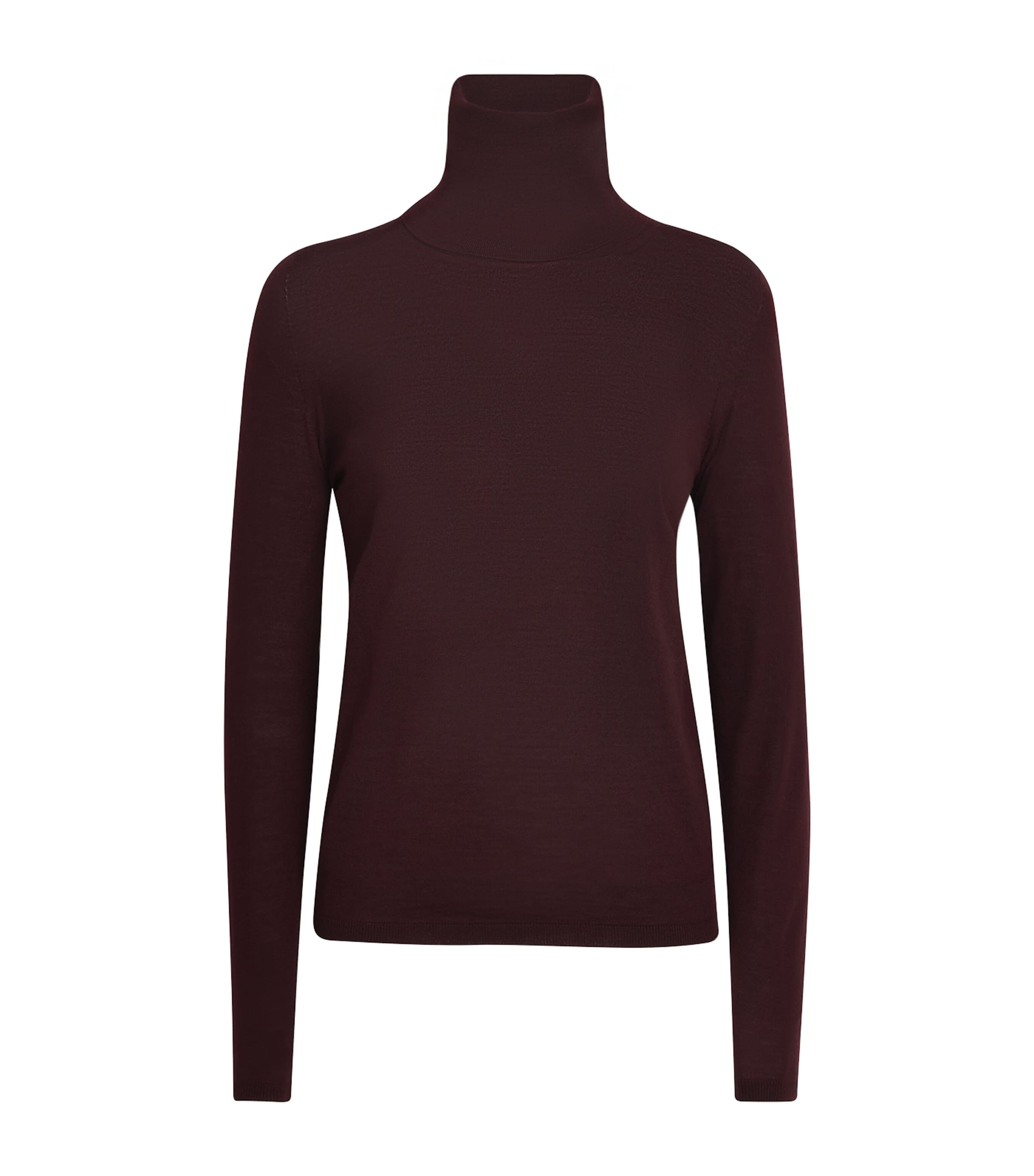 Max Mara Virgin Wool Rollneck Sweater In Burgundy