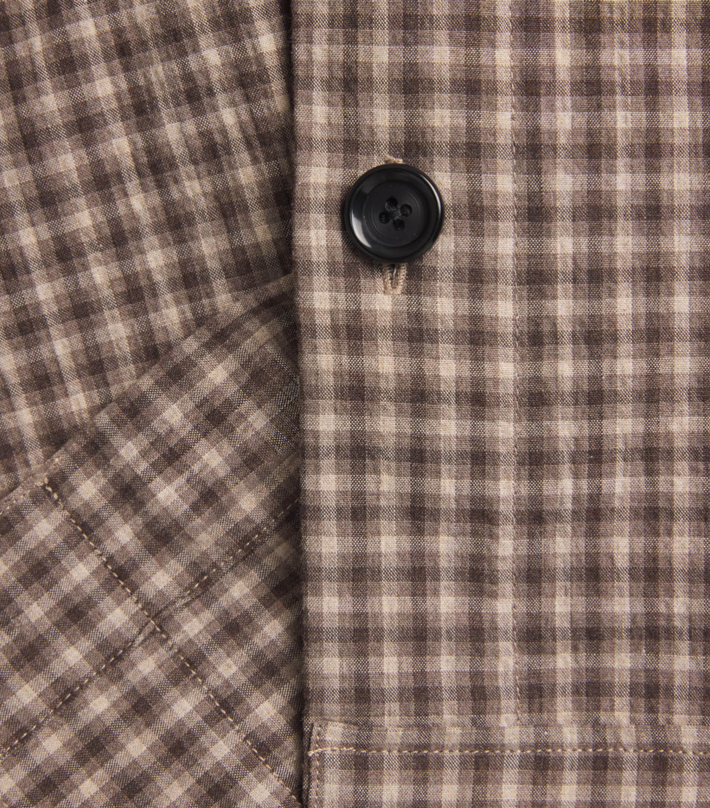 Oliver Spencer Mens Stretch-Cotton Check Witley Overshirt Brown Image 6