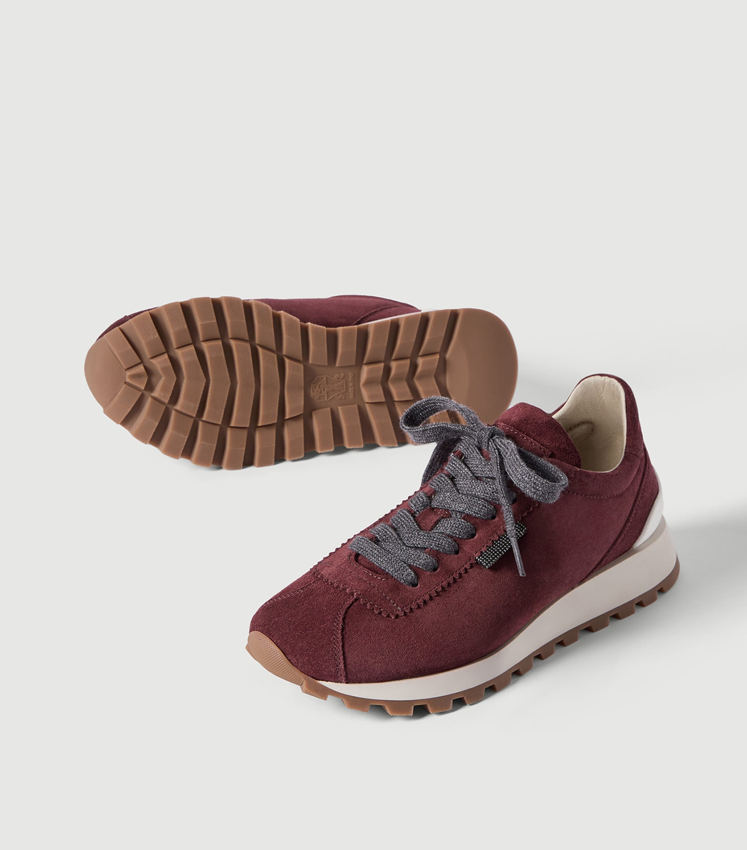 Brunello Cucinelli Suede Monili-Trim Sneakers Image 6