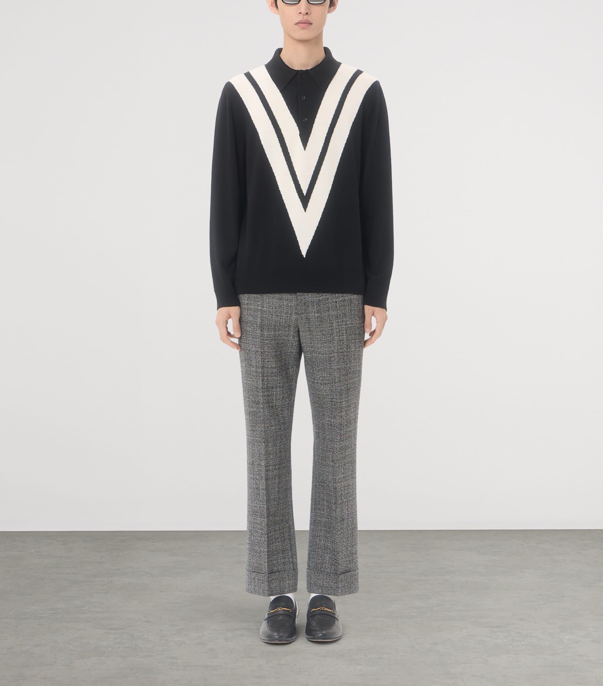 Valentino Garavani Mens Virgin Wool Logo Polo Shirt Image 5