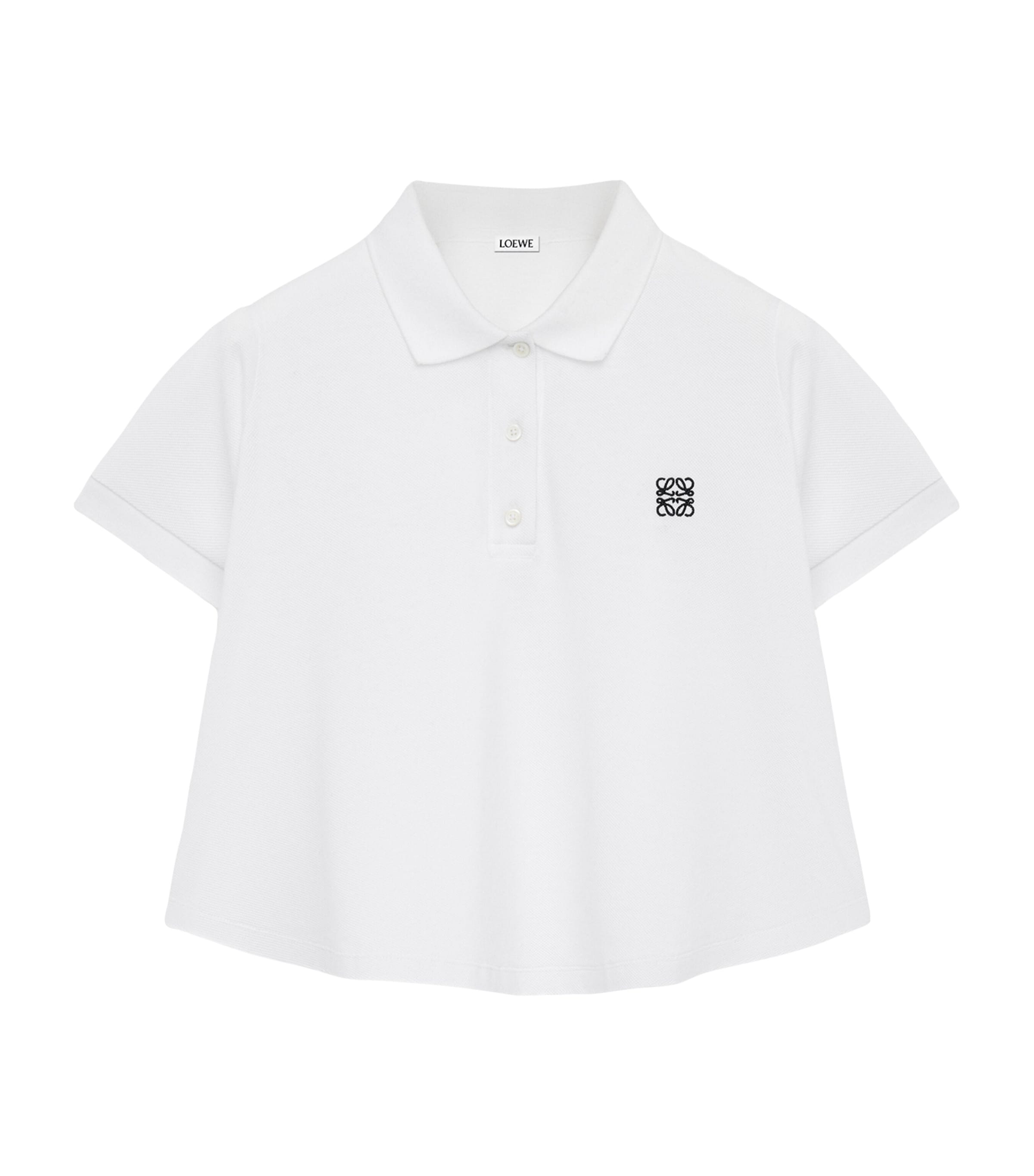 Loewe Women Cotton Trapeze Polo Shirt In White