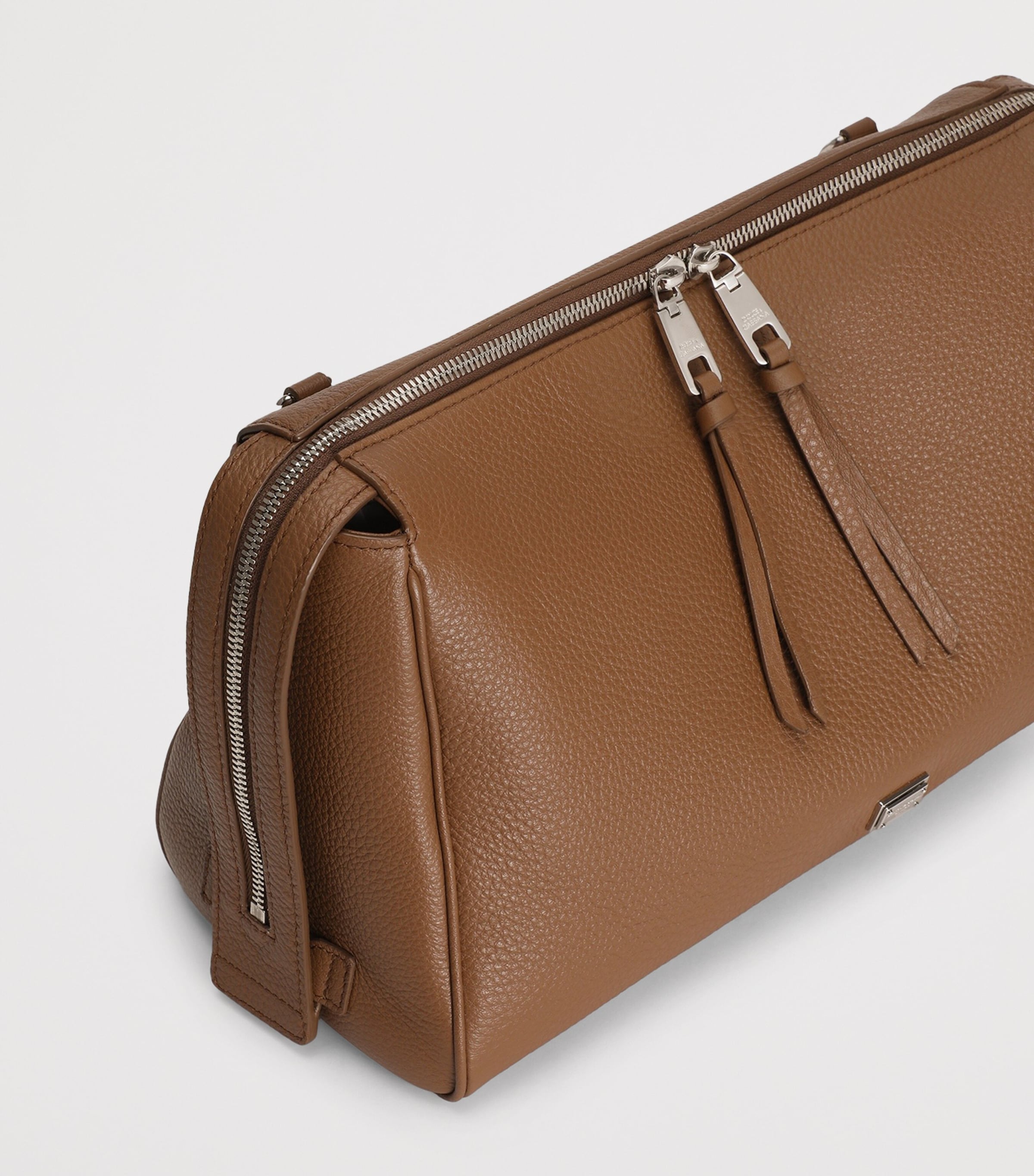 Dolce&Gabbana Calfskin Vittoria Shoulder Bag Caramello Image 7