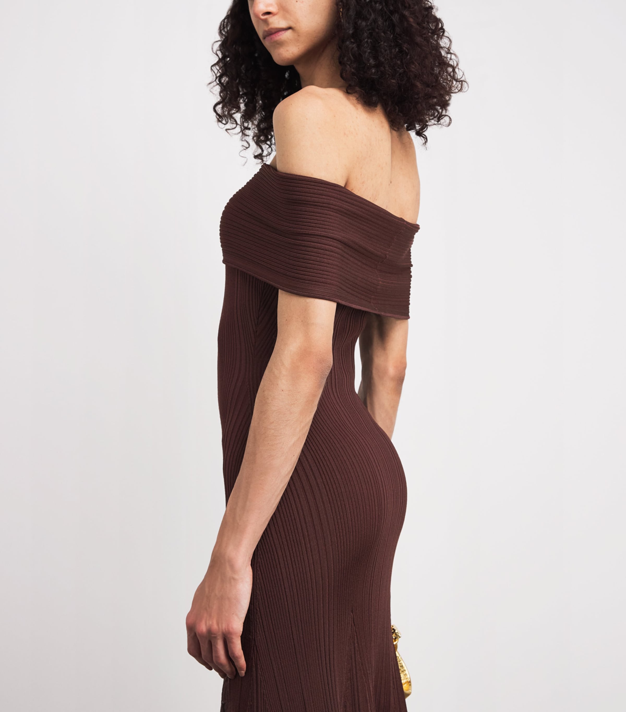Self-Portrait Womens Knitted Lace-Insert Midi Dress Burgundy Image 5