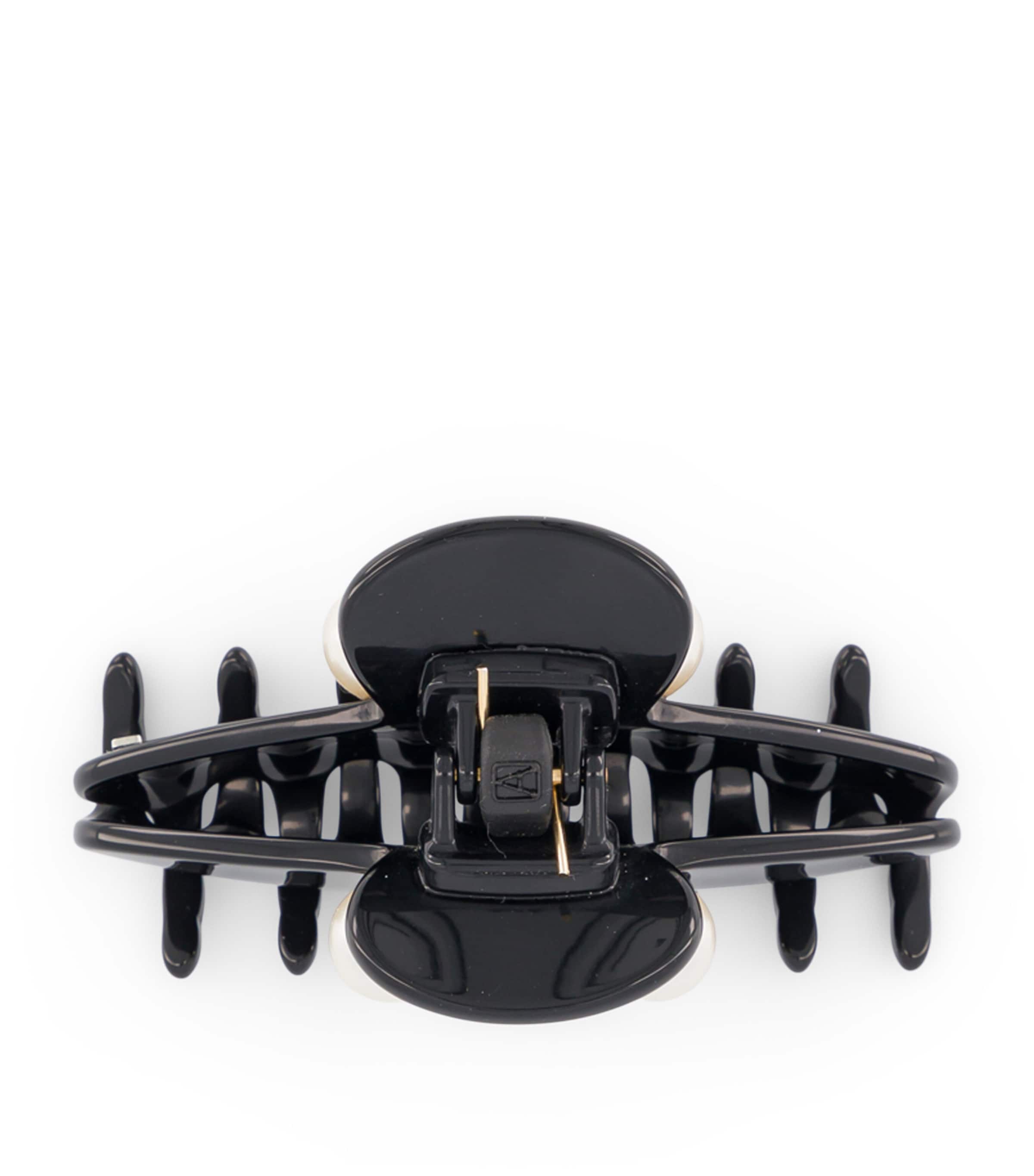 Alexandre de Paris Oversize Pearl-Detail Claw Hair Clip Noir Image 3