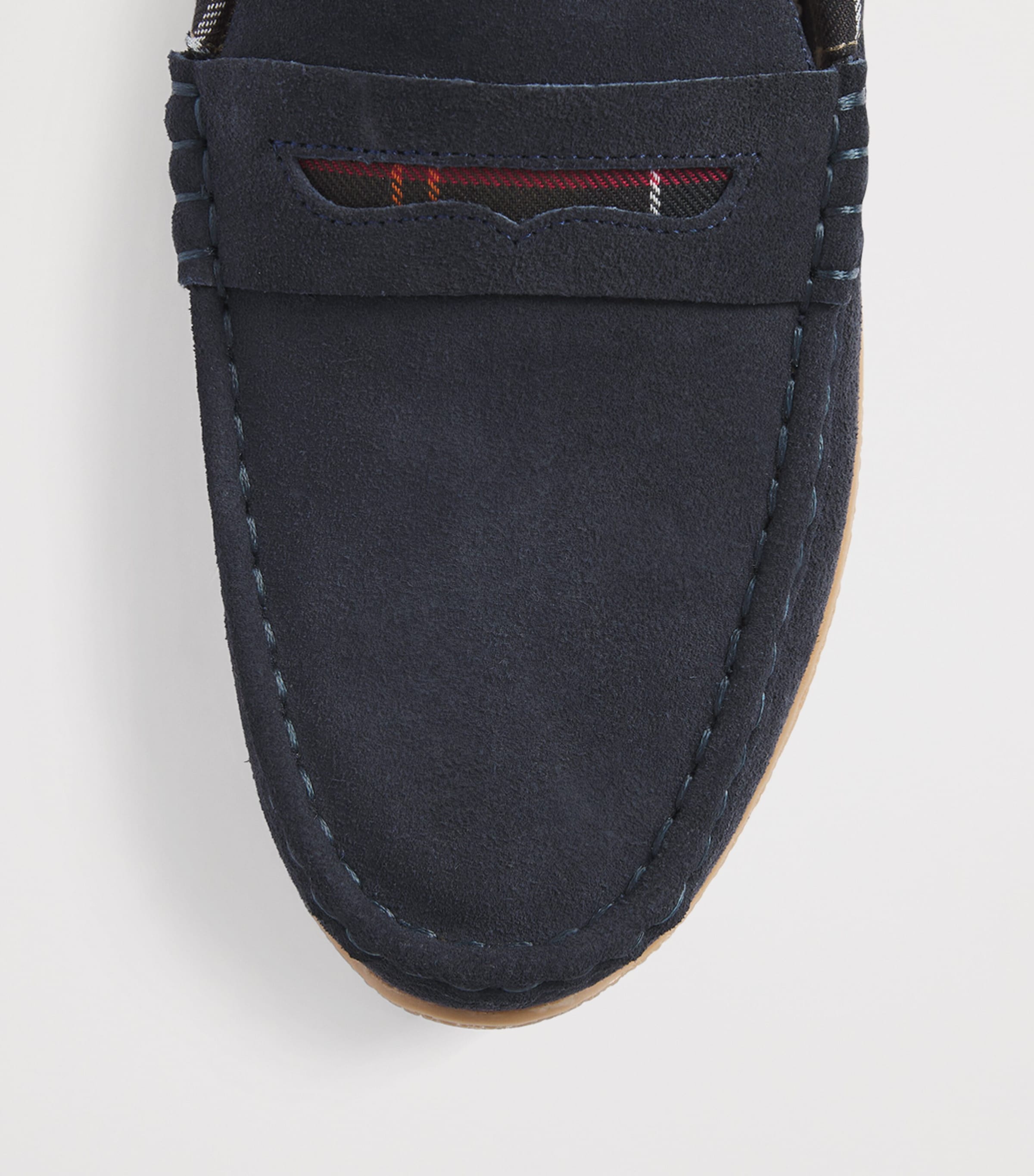 Barbour Suede Albert Slippers Navy Suede Image 4