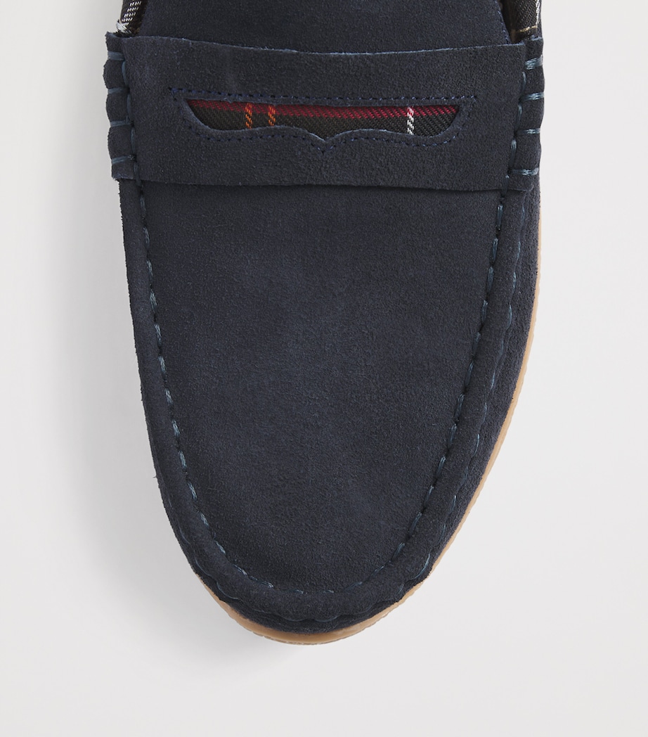 Barbour Suede Albert Slippers Navy Suede Image 4