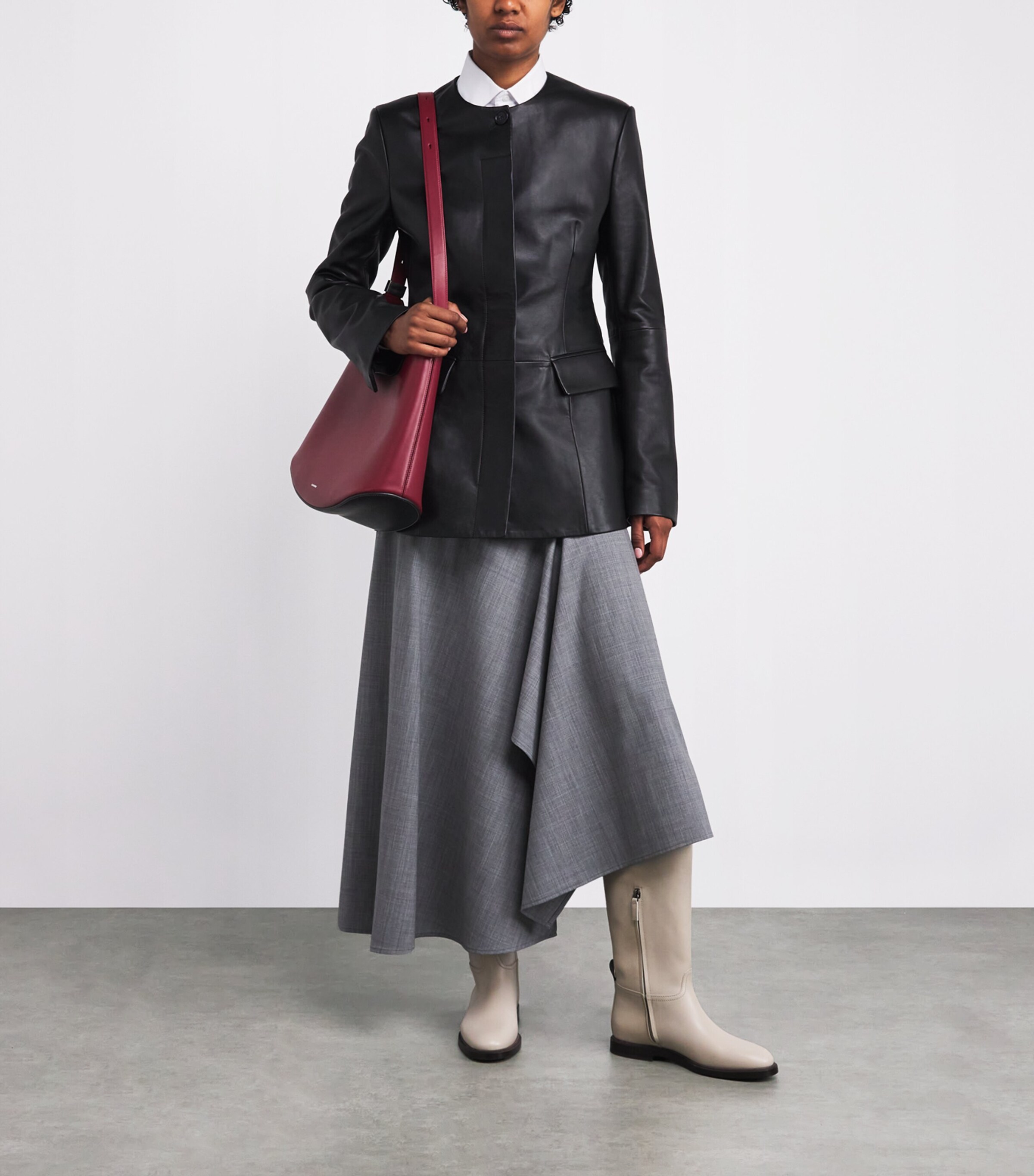 Leather Riding Boots WHITE Image 4