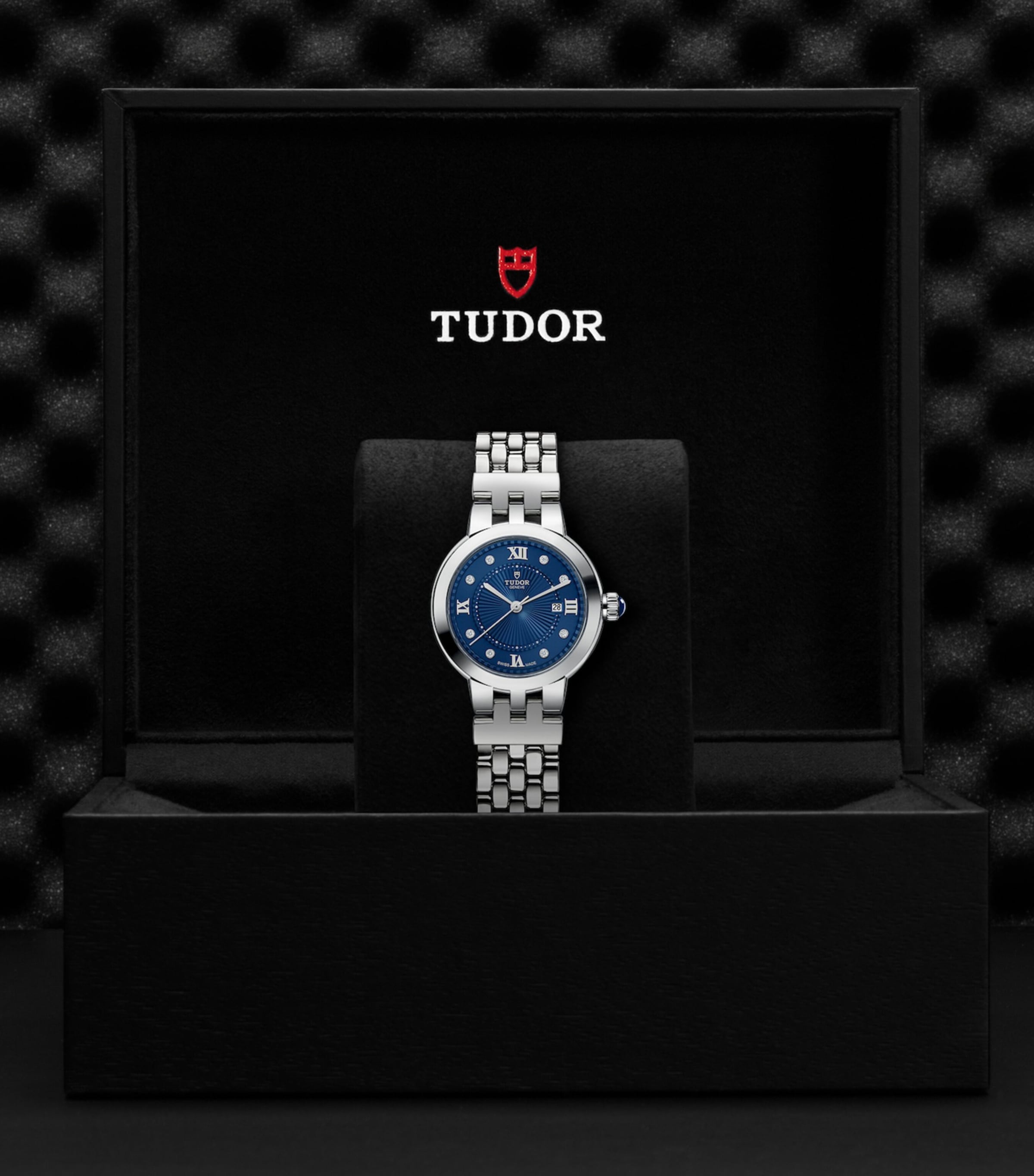 TUDOR Stainless Steel and Diamond Clair de Rose Watch 30mm Blue Image 2