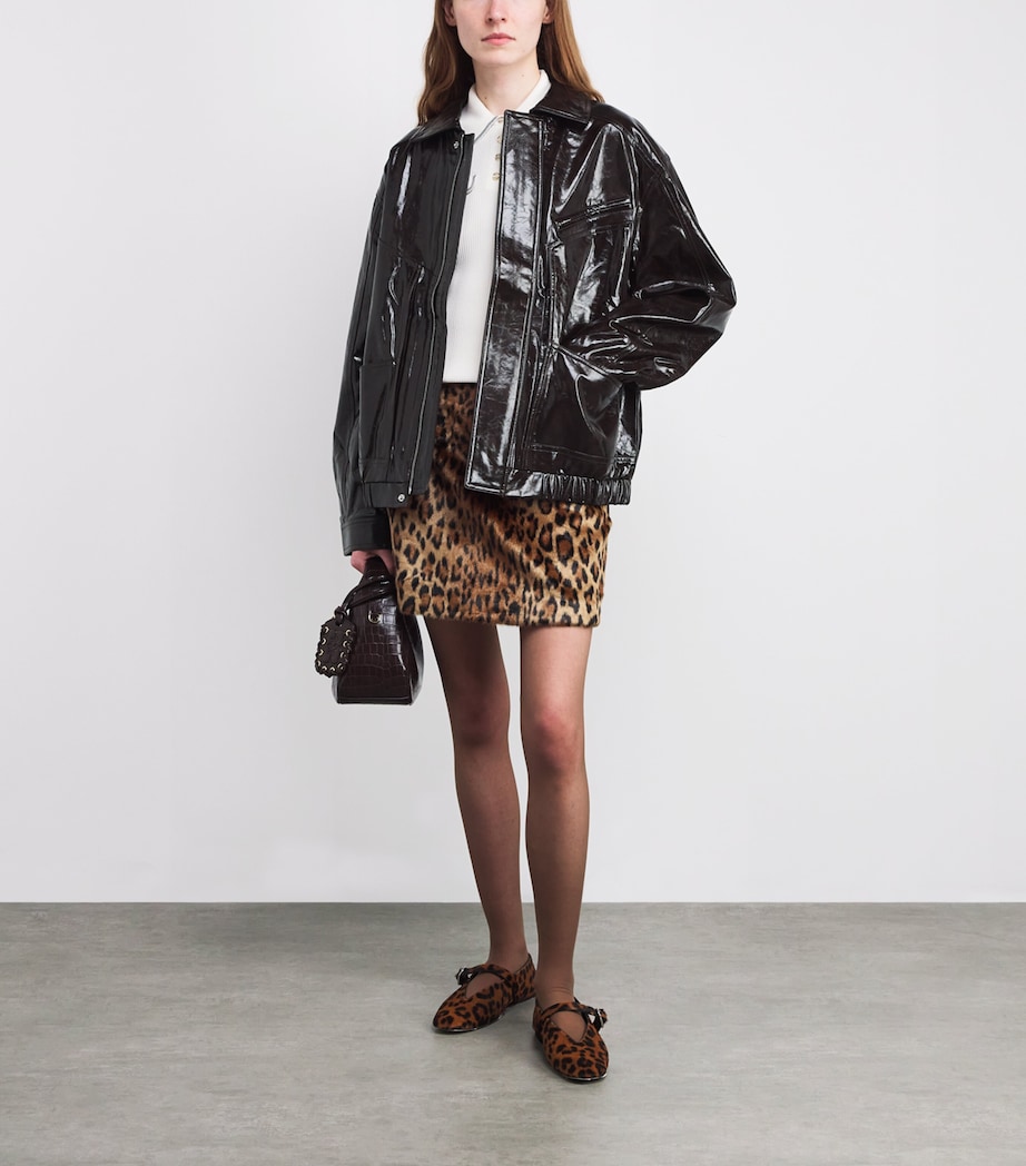 Faux Leather Jacket DARK BROWN Image 2