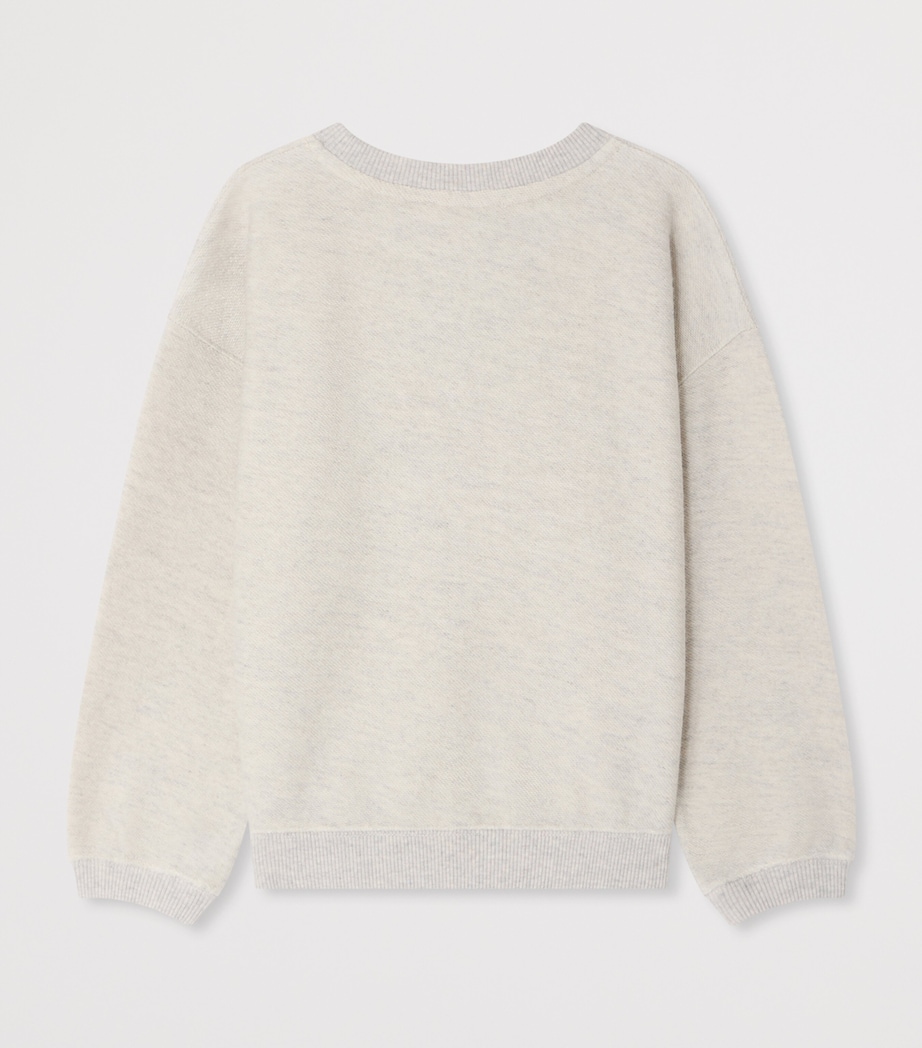 Bonpoint Organic Cotton-Blend Tayla Sweatshirt (4-14 Years) Gris Chine Image 2