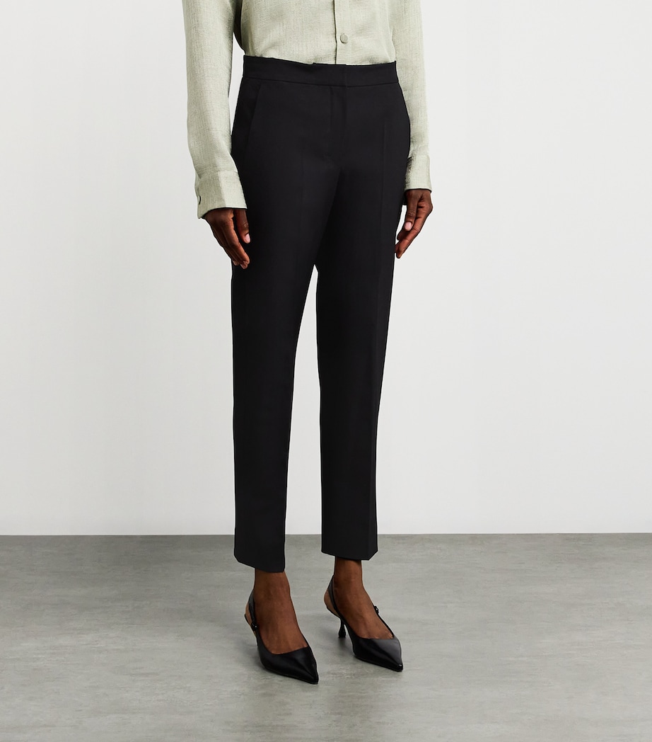 Gabardine Slim Trousers BLACK Image 3