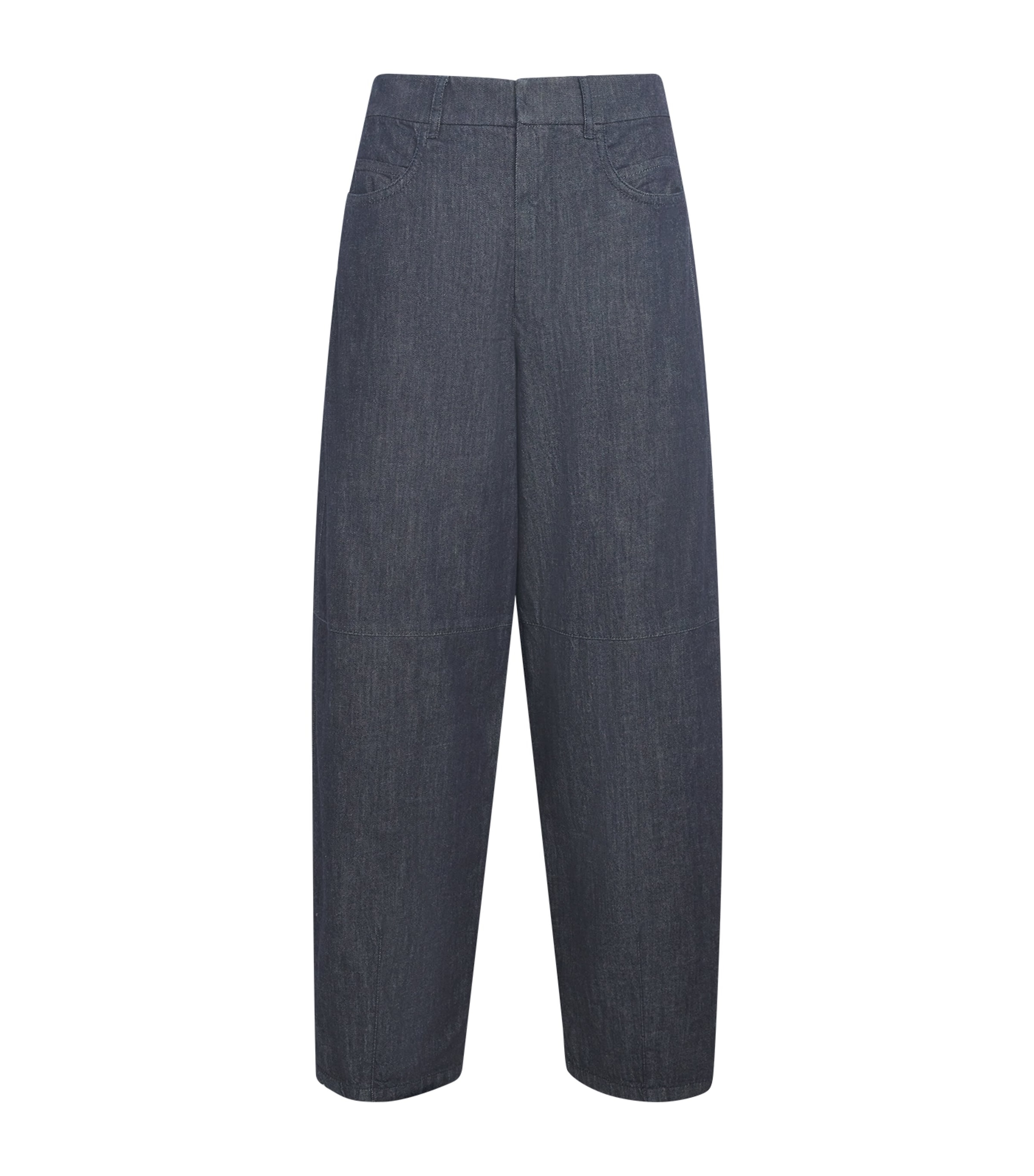 Max Mara Cotton-kapok Barrel-leg Jeans In Blue