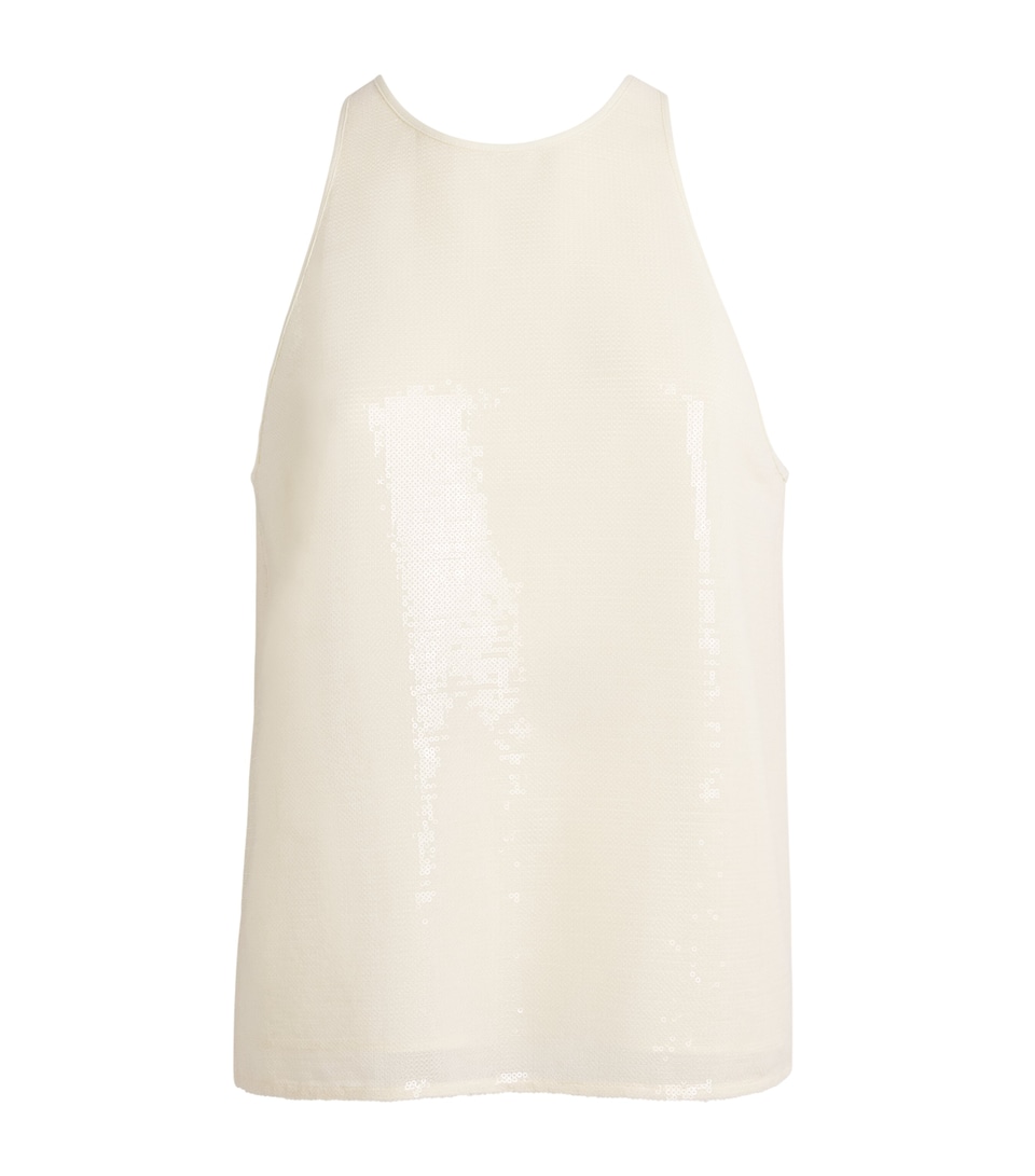 Aeron Sequin Lucia Sleeveless Top Pearl