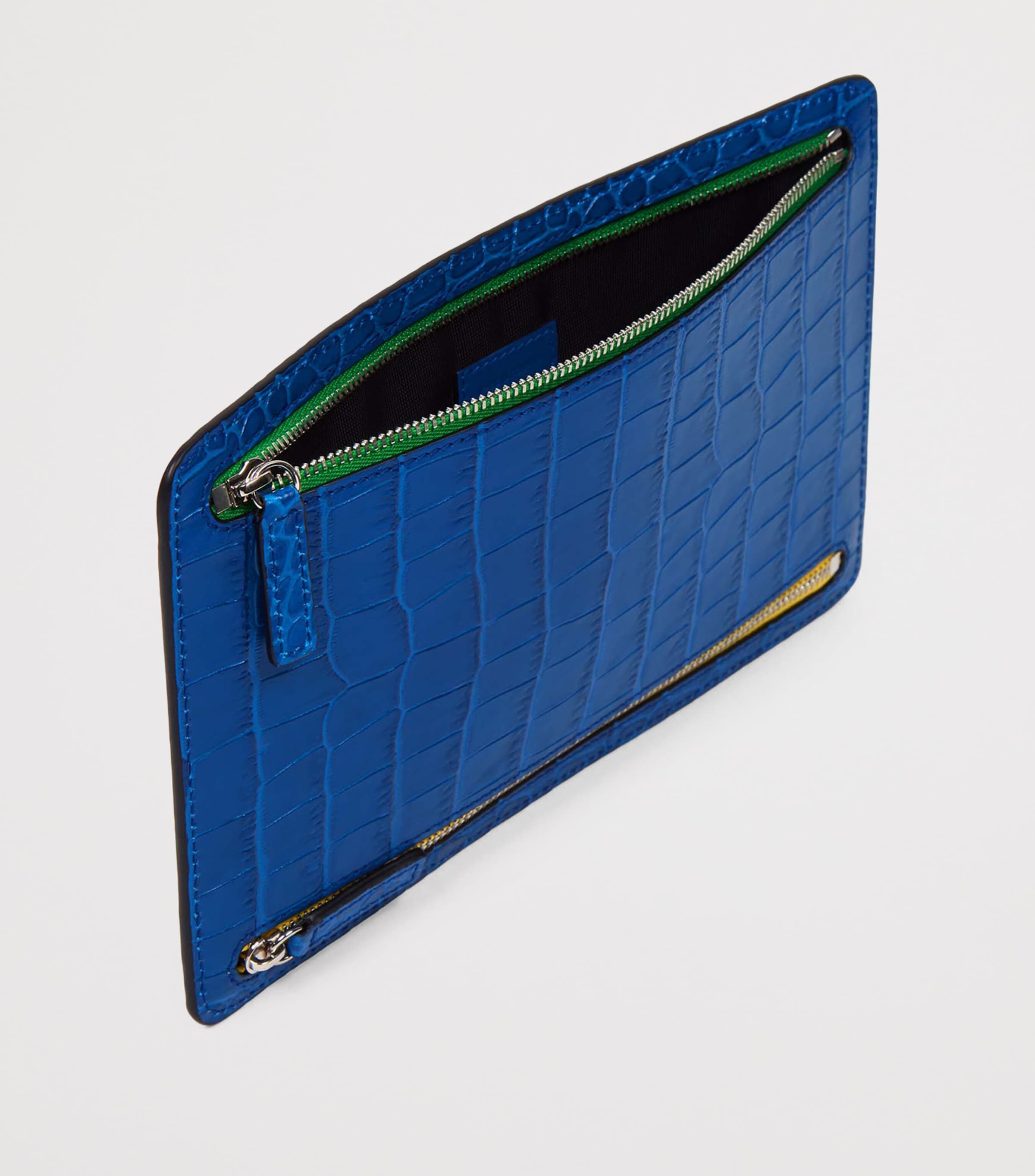 Panama Leather Multi-Zip Travel Wallet CERULEAN Image 2