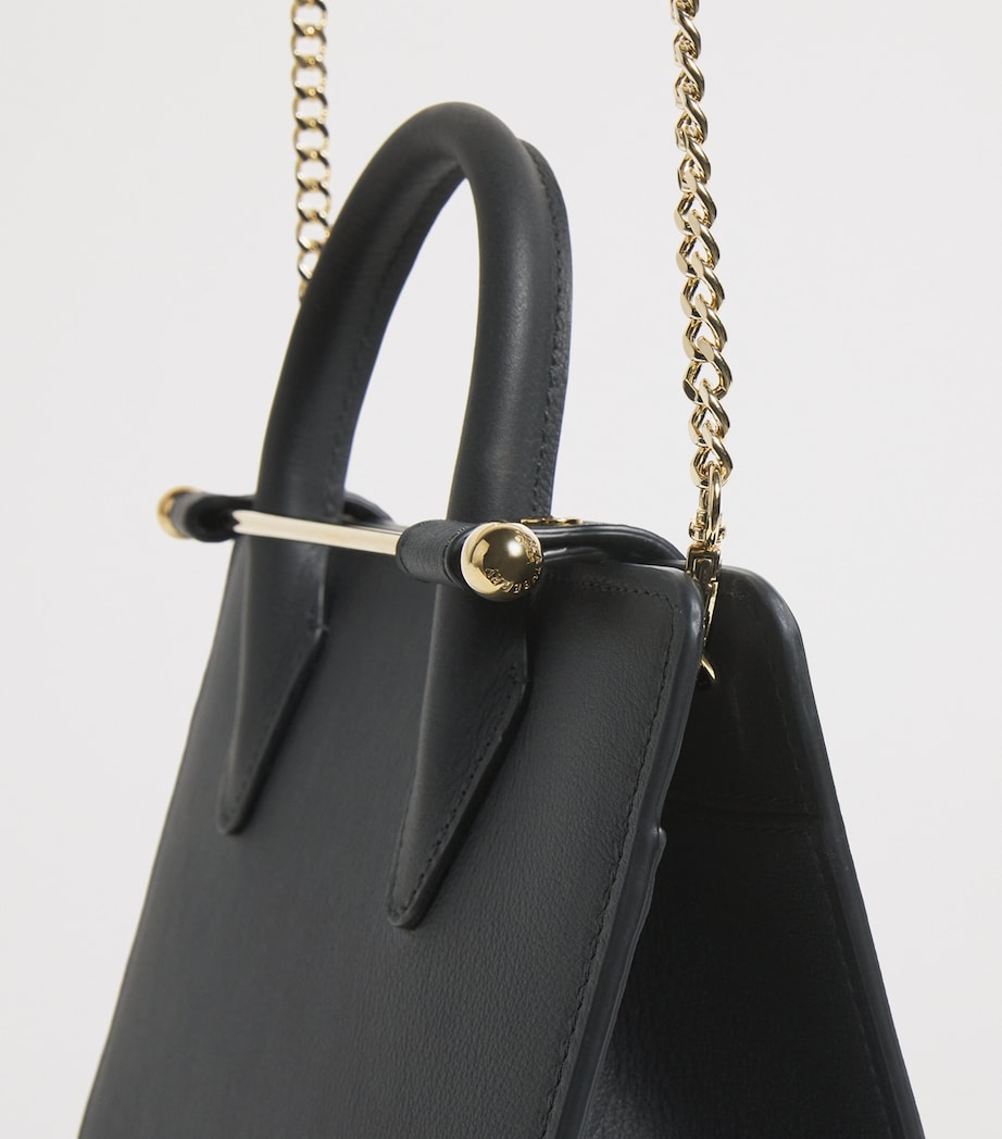 Mini Leather Tote Bag BLACK Image 6