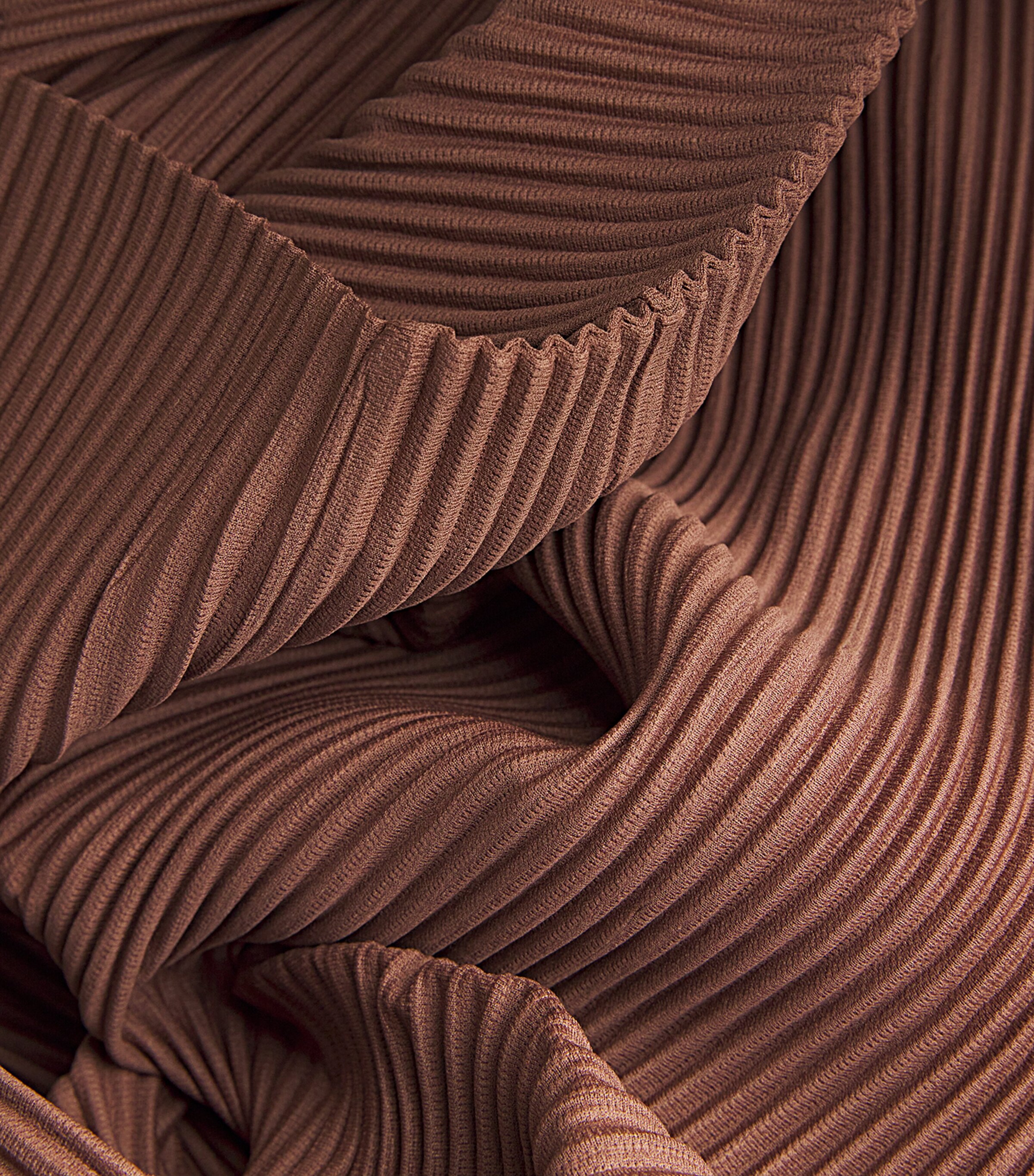 Homme Plissé Issey Miyake Mens Pleated MC November Overcoat Sepia Brown Image 5