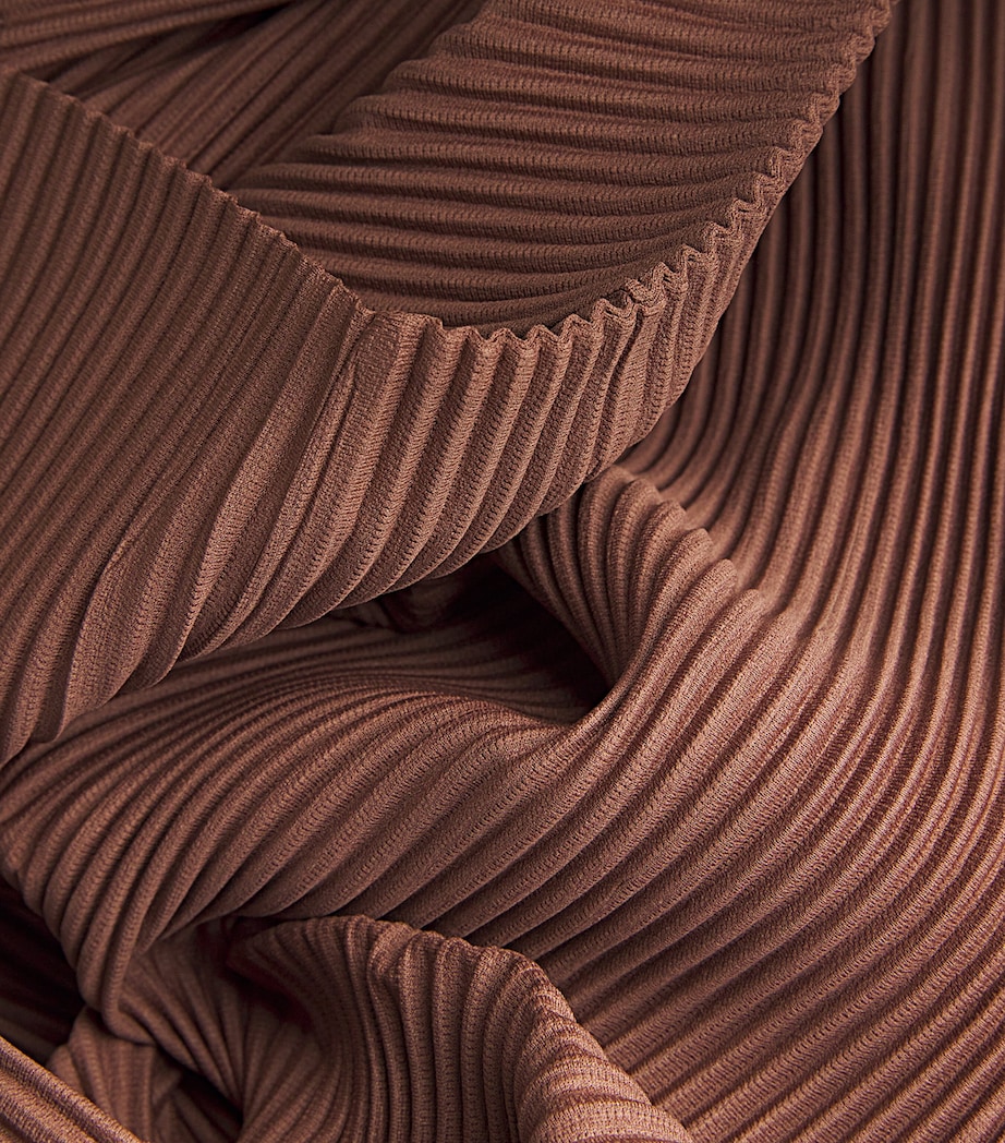 Homme Plissé Issey Miyake Mens Pleated MC November Overcoat Sepia Brown Image 5
