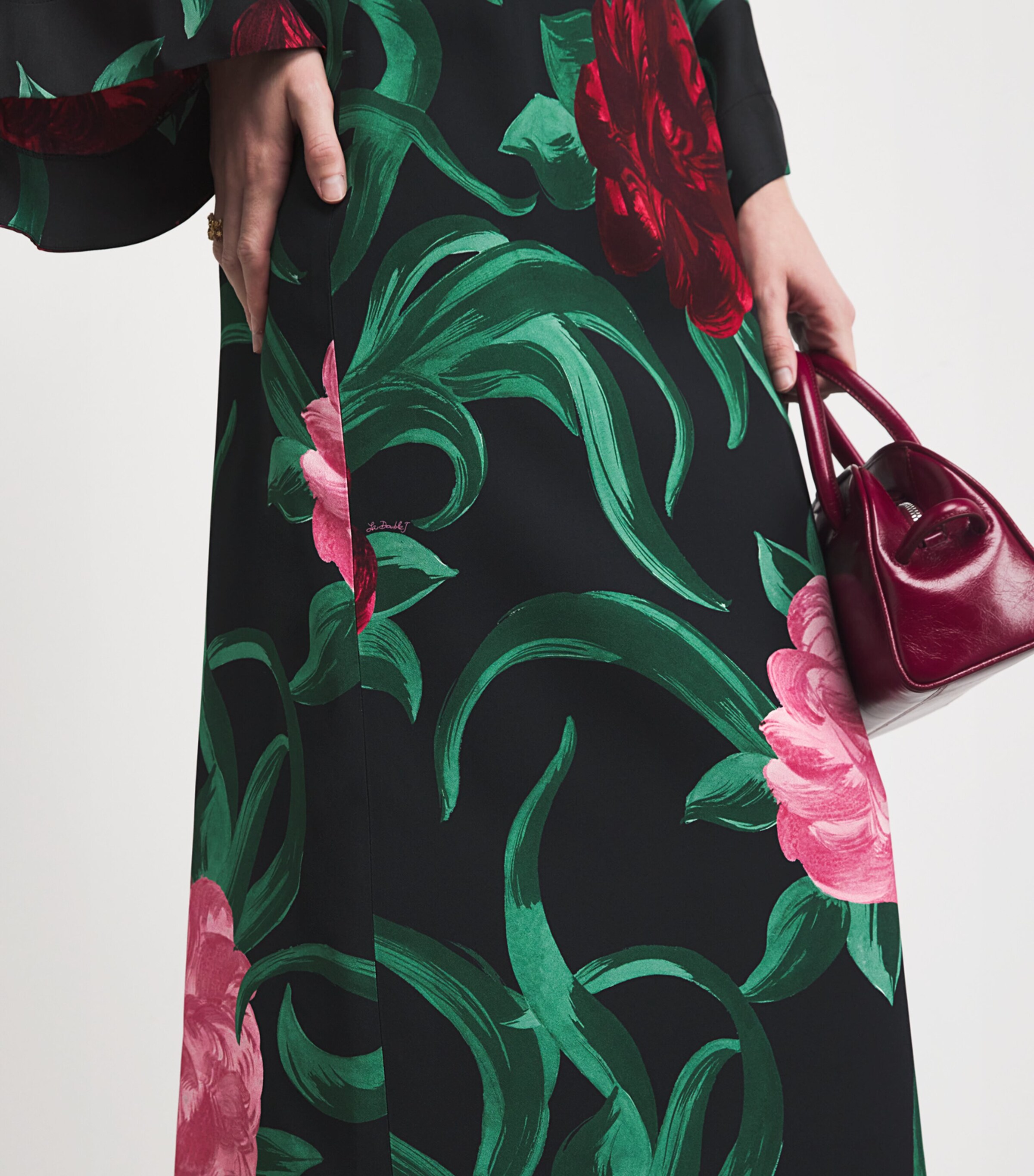 Silk Floral Pencil Skirt BL01PEONY Image 6