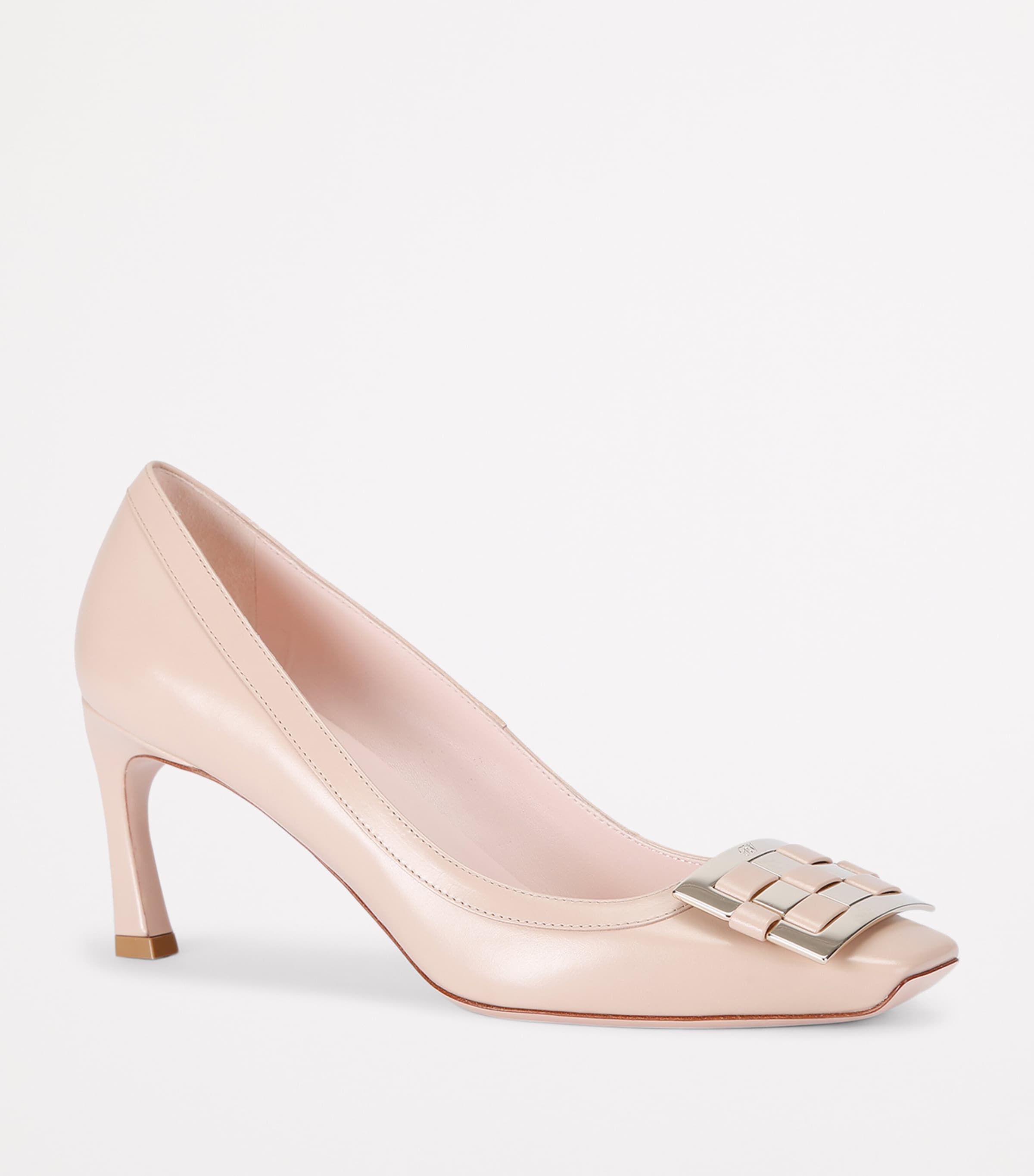 Roger Vivier Leather Belle Vivier Braided Trompette Pumps 70 Blush Image 3