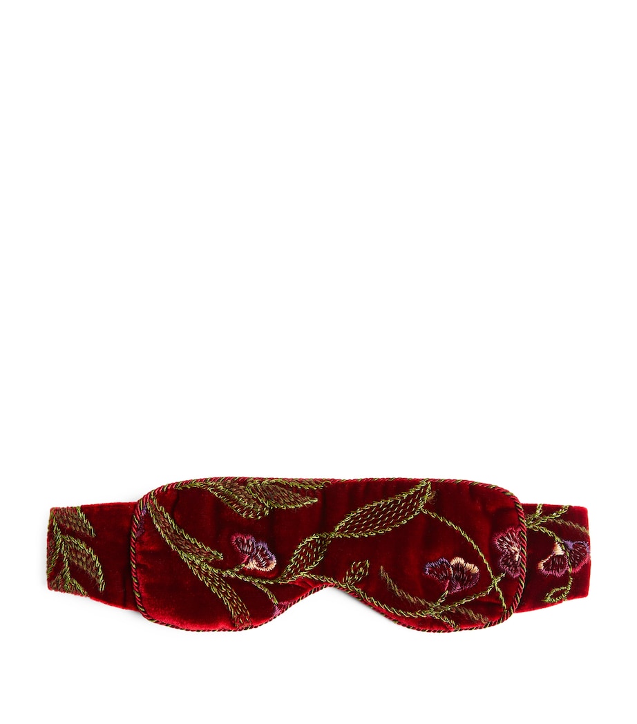 Silk Embroidered Sleep Mask RED Image 1