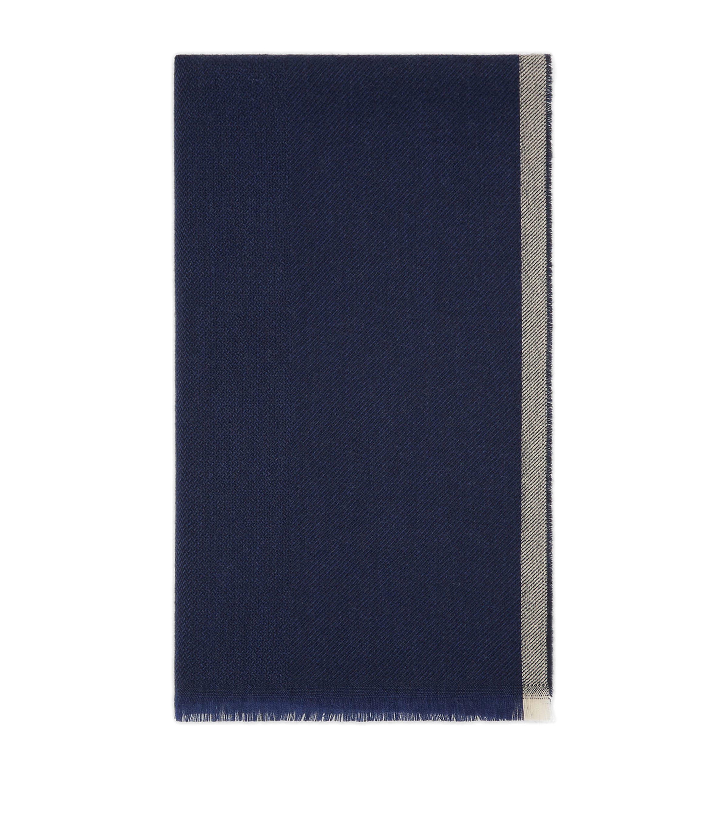 Brunello Cucinelli Wool-cashmere Stripe Scarf In Blue