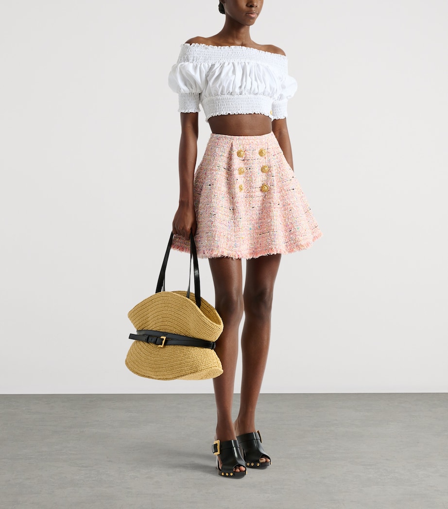 Balmain Womens Tweed Flared Mini Skirt Aaa Multicolore Image 2