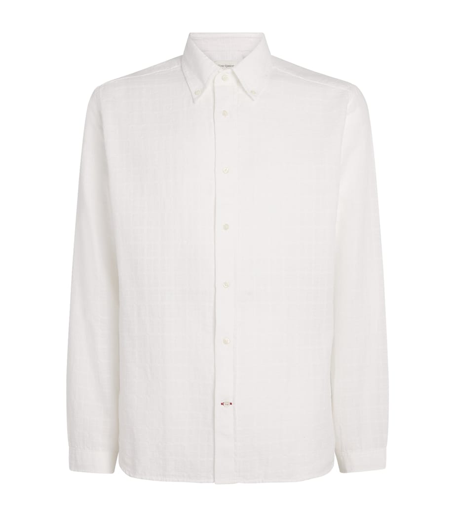 Oliver Spencer Mens Organic Cotton Brook Shirt White Image 1