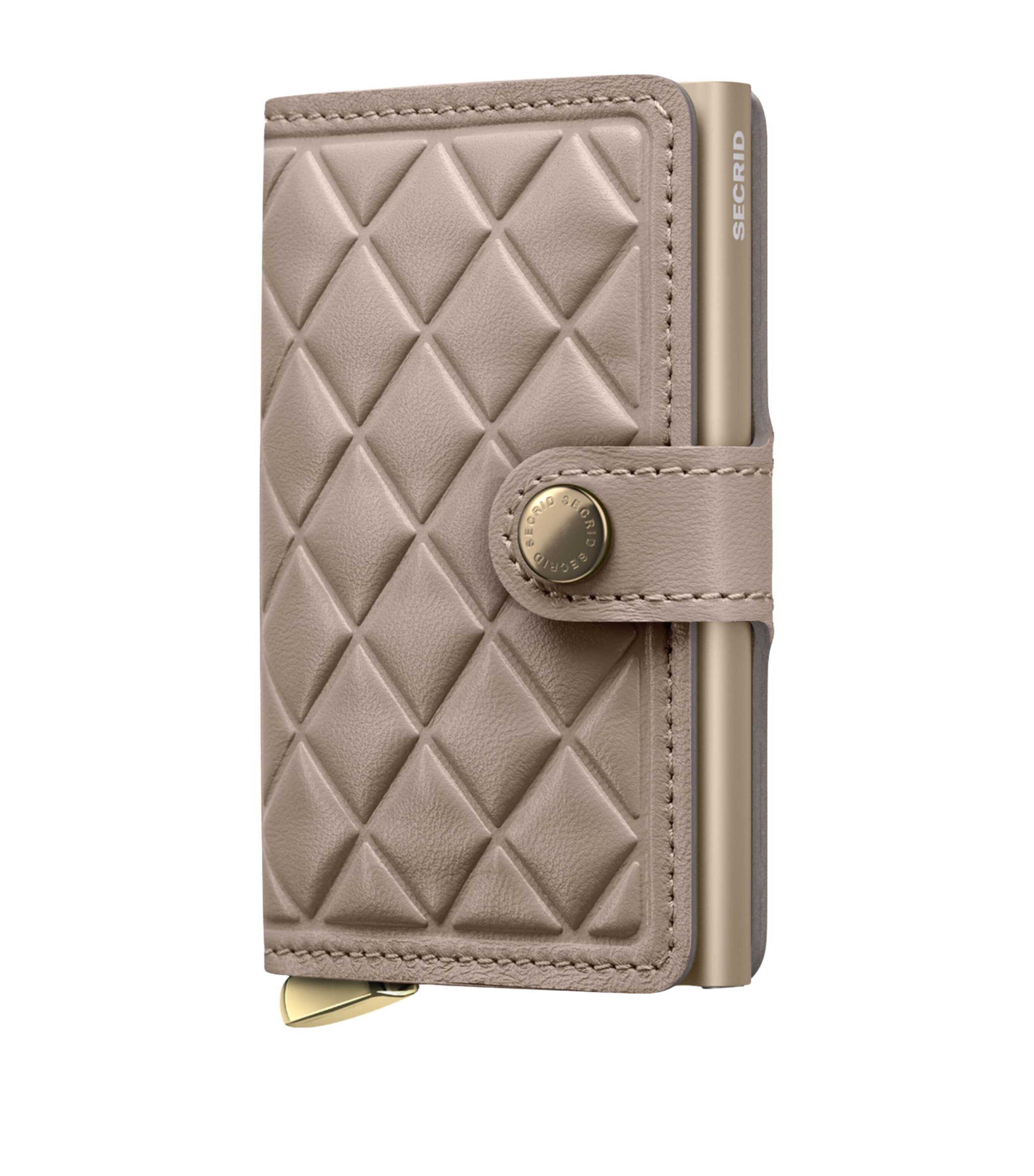 Secrid Leather Diamond-embossed Miniwallet In Sand