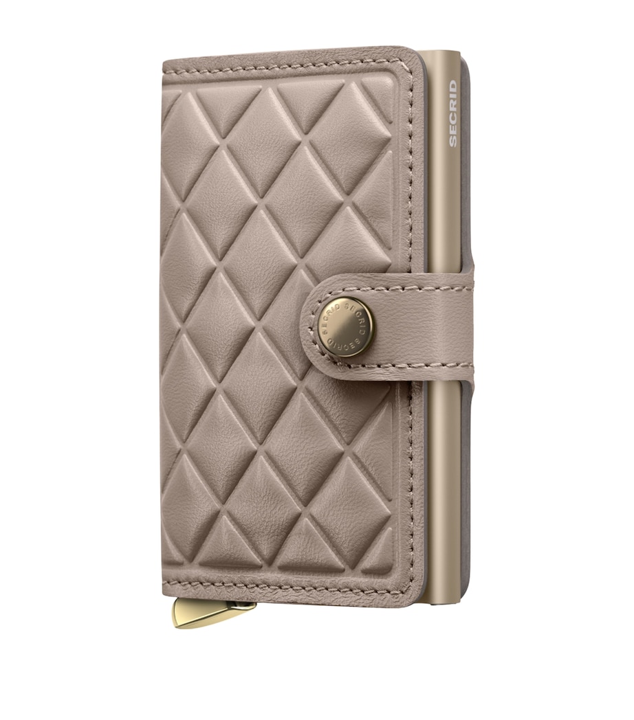 Leather Diamond-Embossed Miniwallet CHALK Image 1