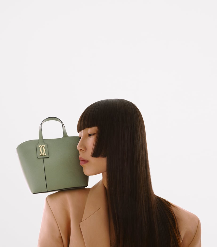 Mini Leather C de Cartier Tote Bag SAGE GREEN Image 8